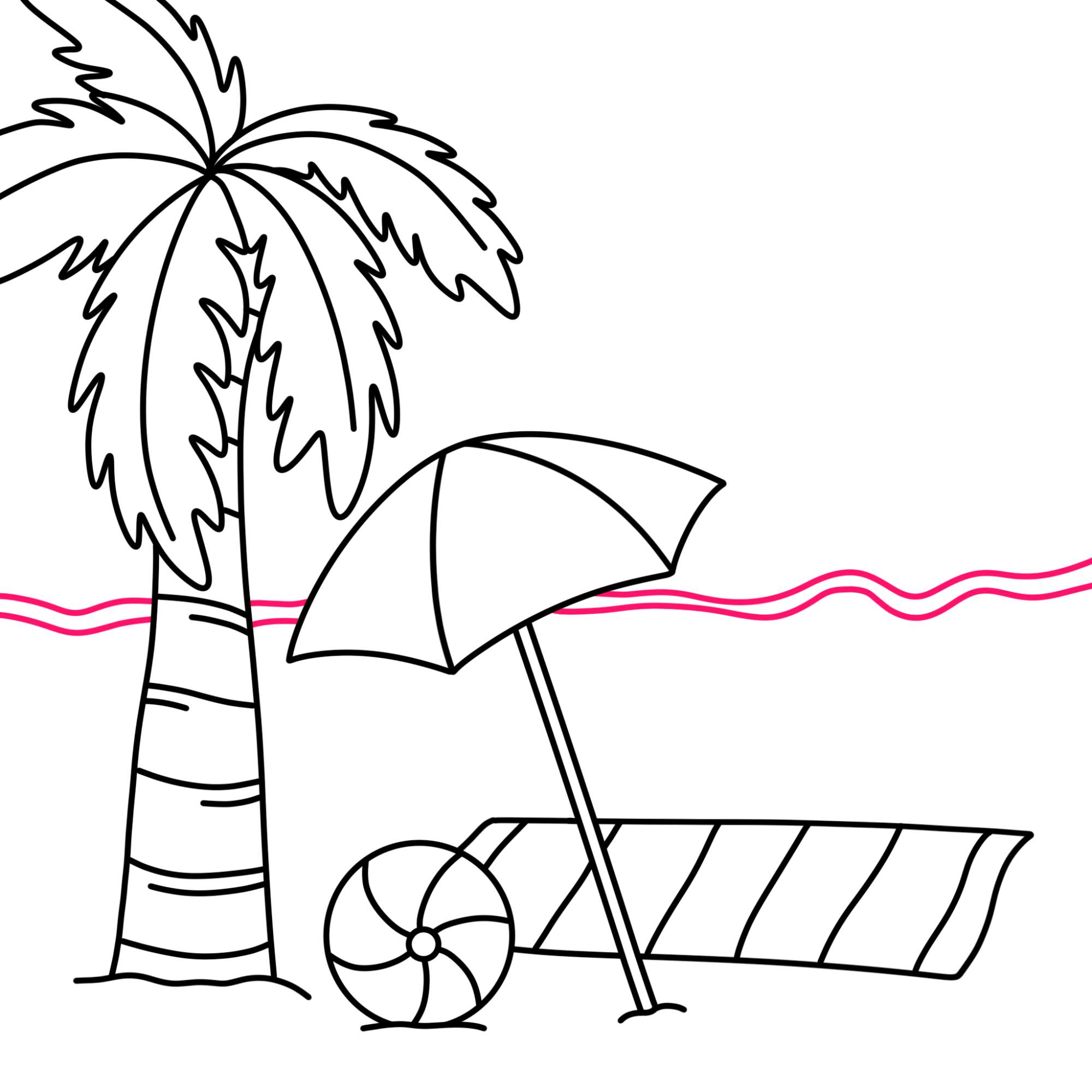 Beach Drawing - Step-18