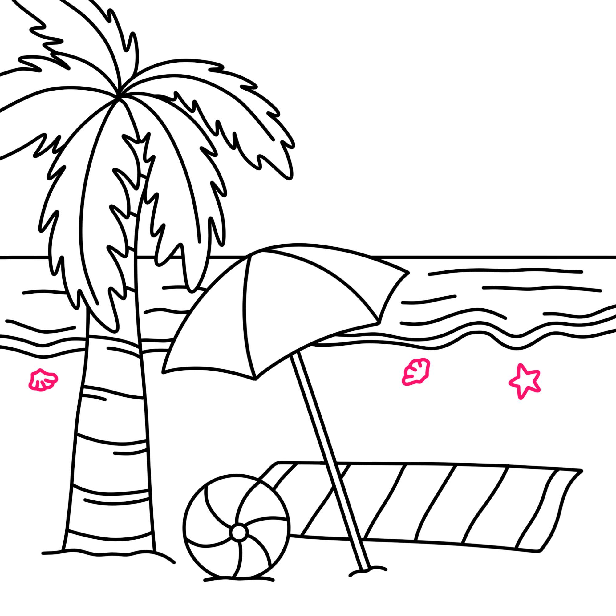 Beach Drawing - Step-21