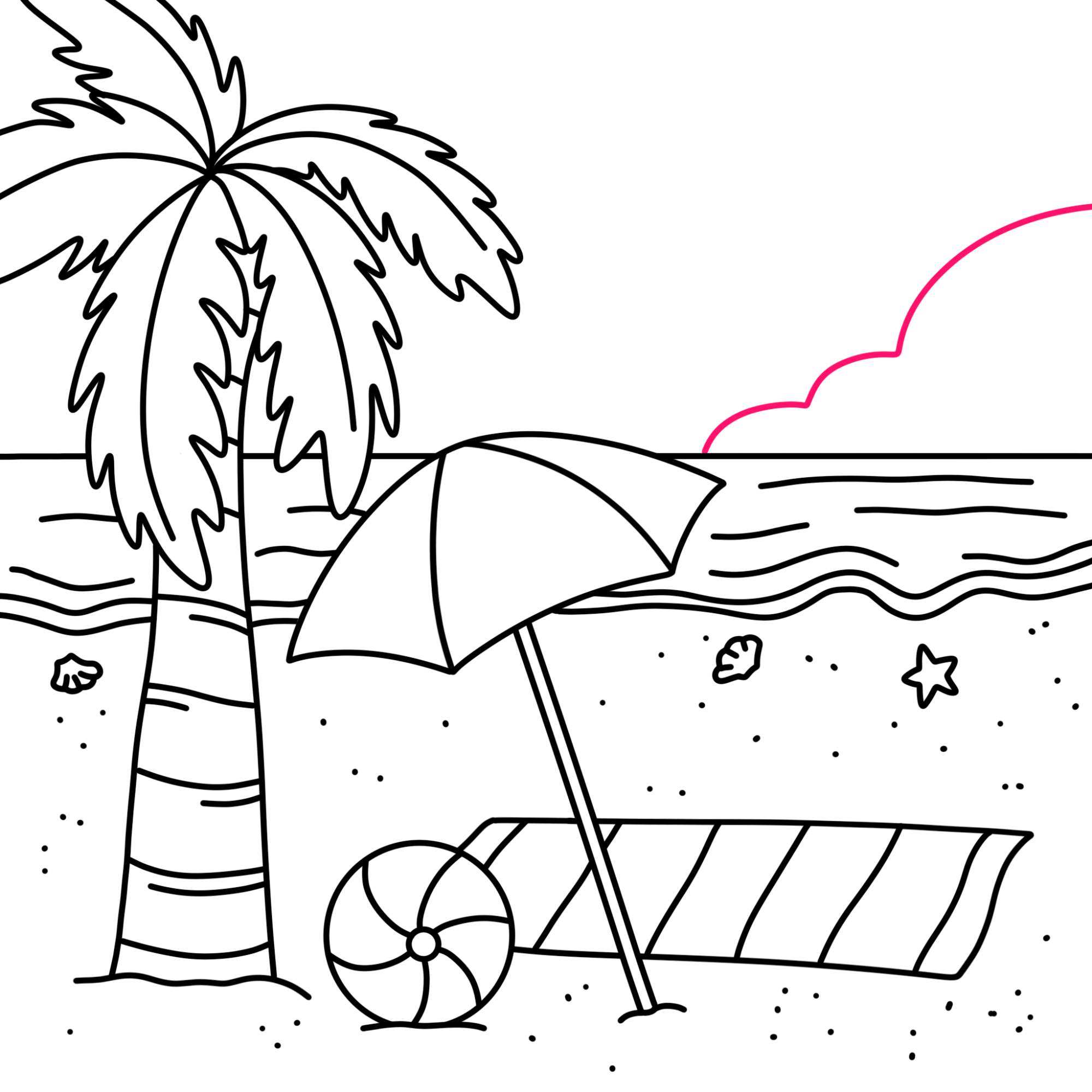 Beach Drawing - Step-23