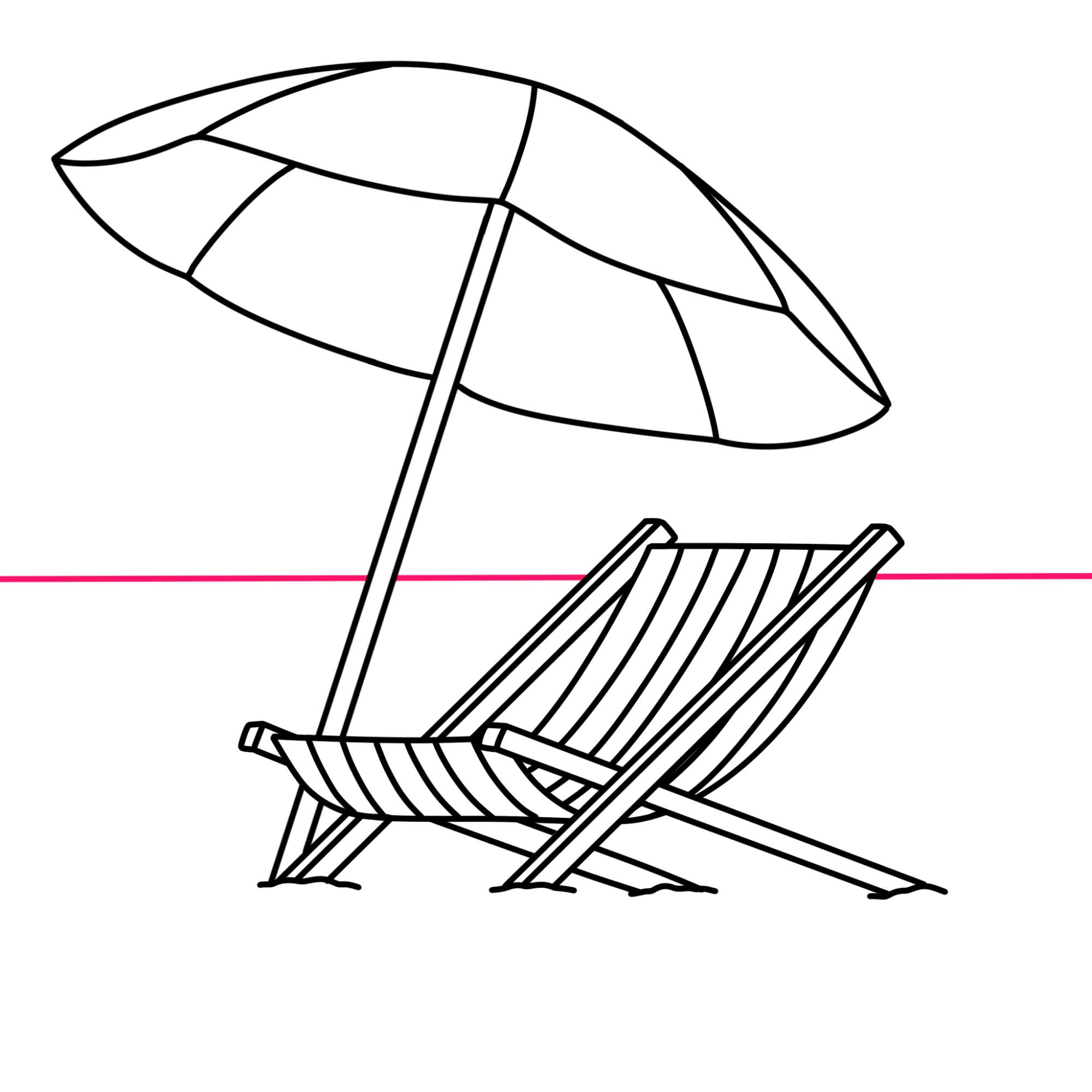 Draw a Beach Chair - Step-10