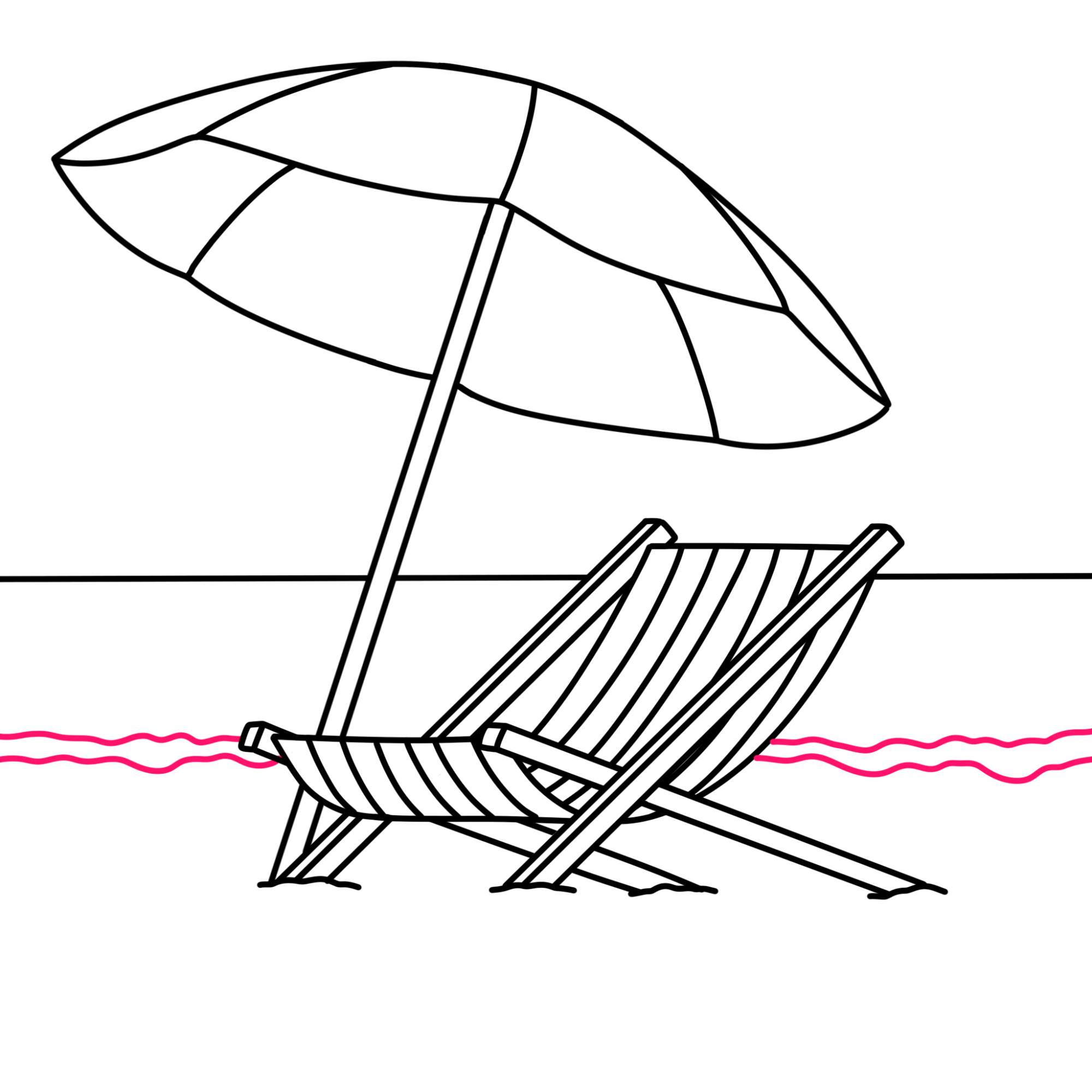 Draw a Beach Chair - Step-11