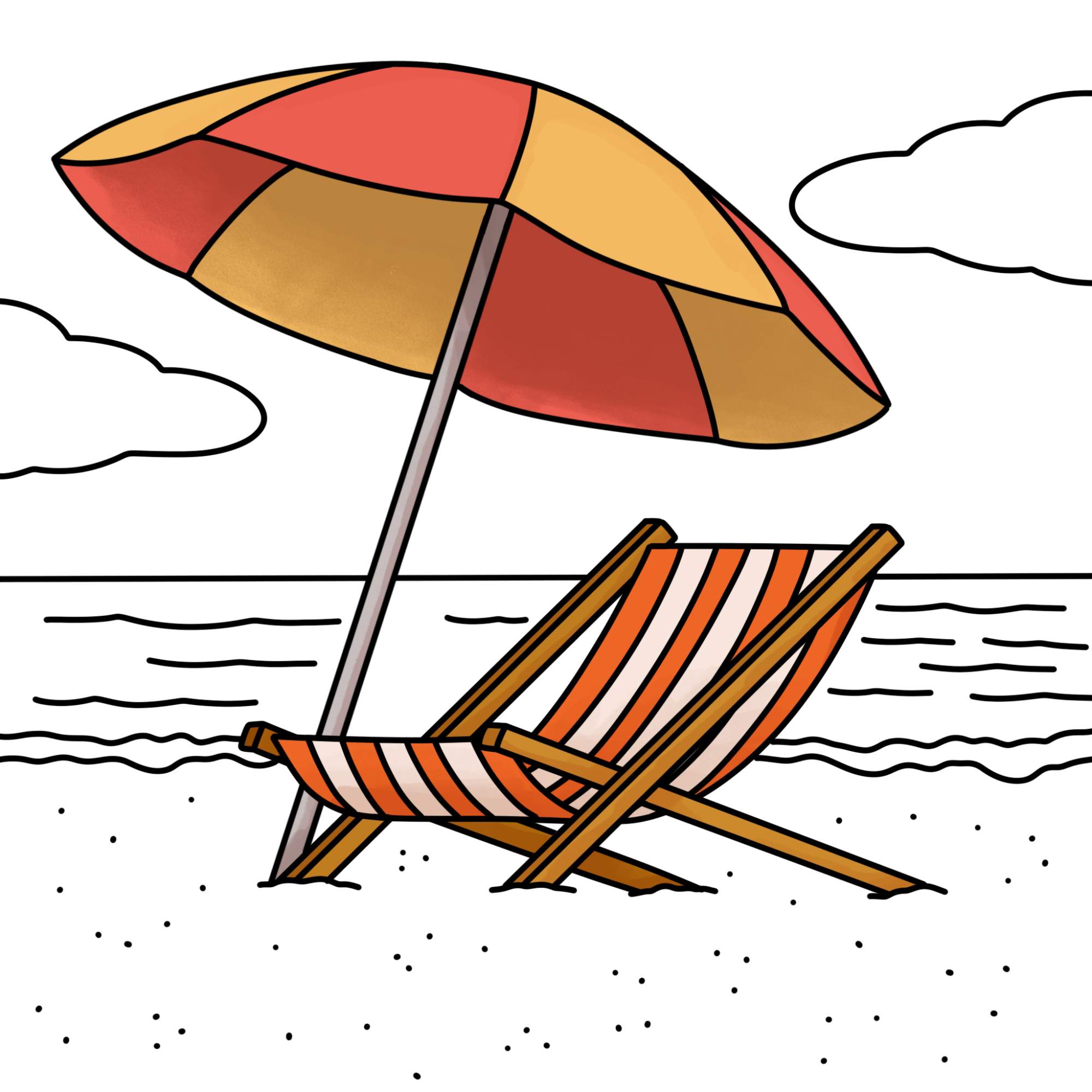 Draw a Beach Chair - Step-16