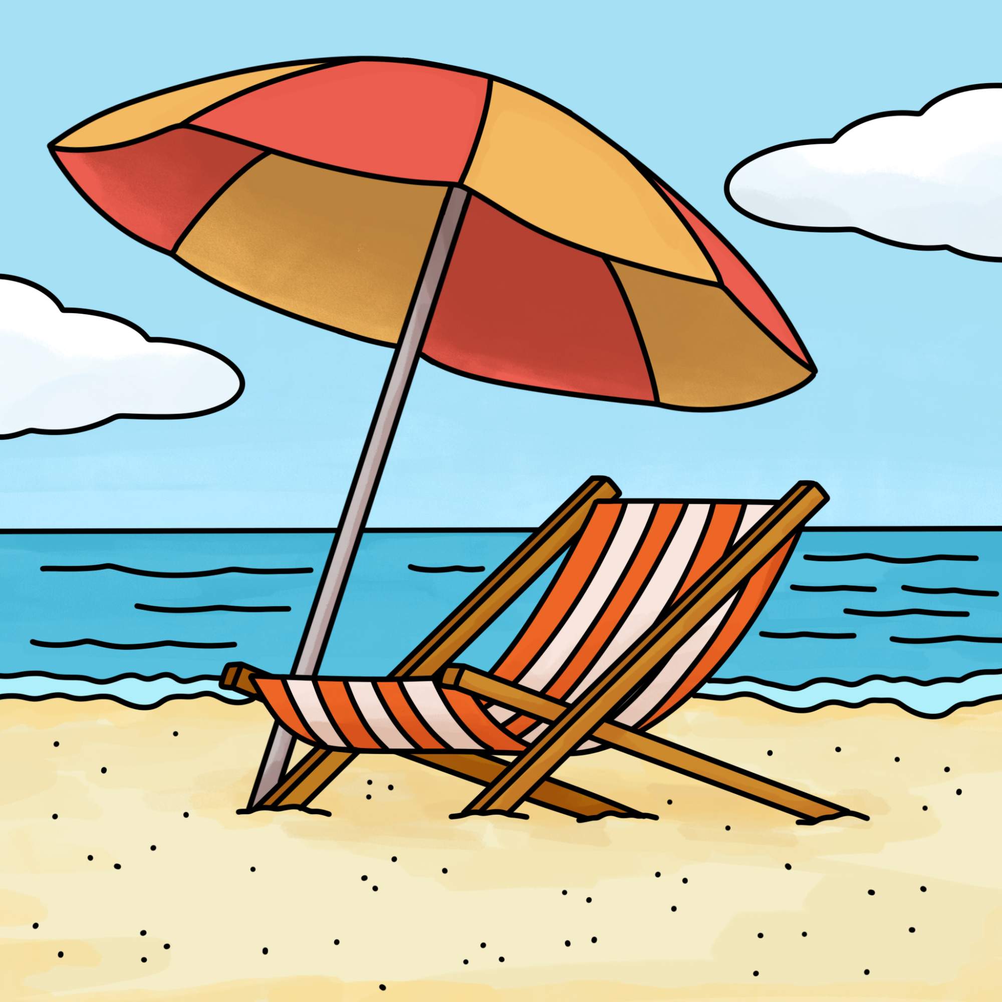 Draw a Beach Chair - Step-18