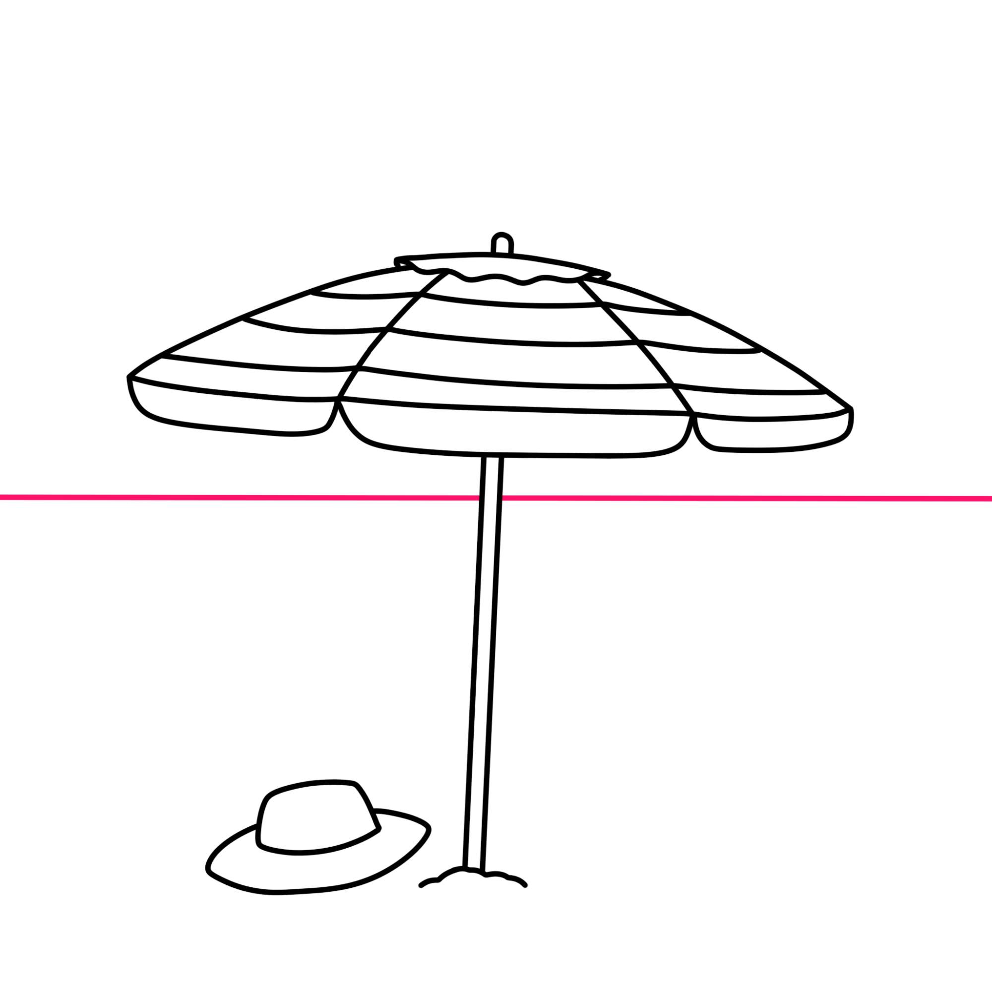 Draw a Beach Umbrella - Step-10