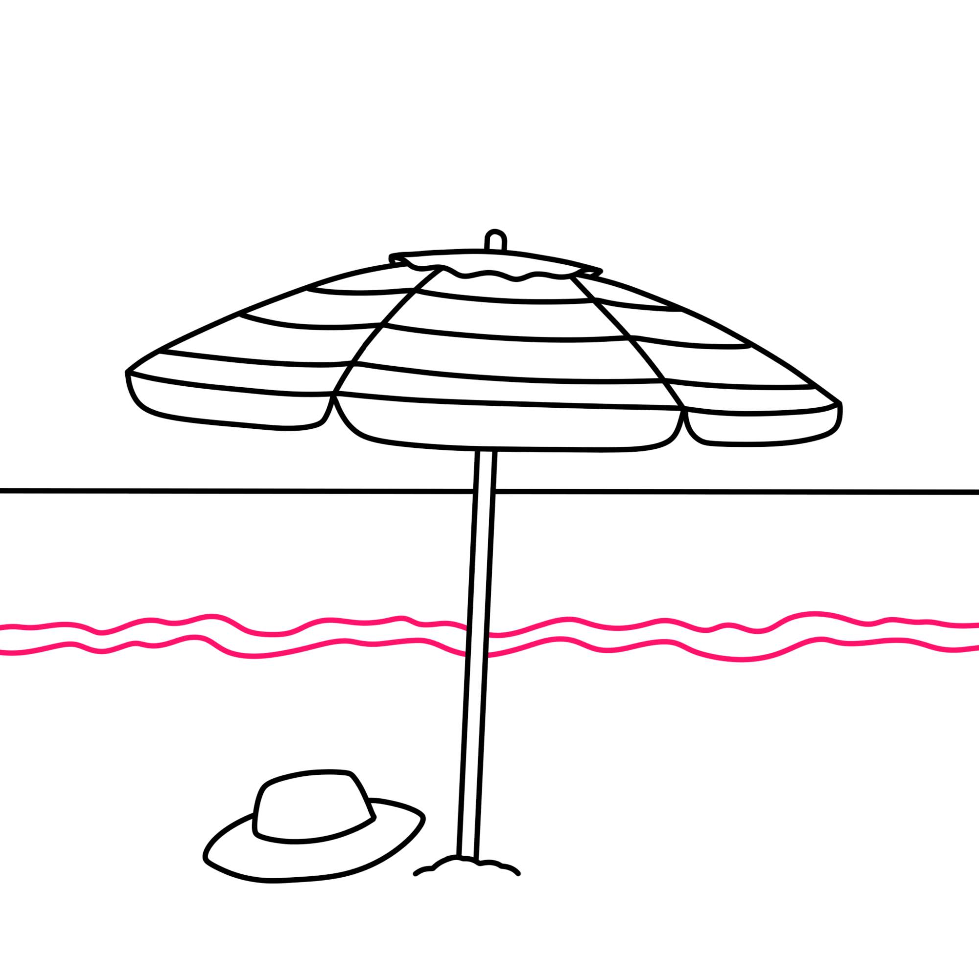 Draw a Beach Umbrella - Step-11