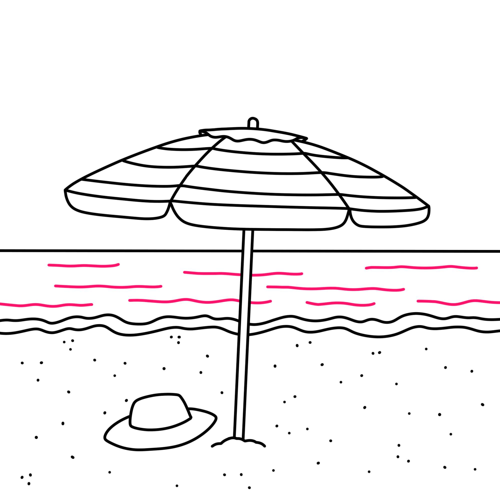 Draw a Beach Umbrella - Step-13