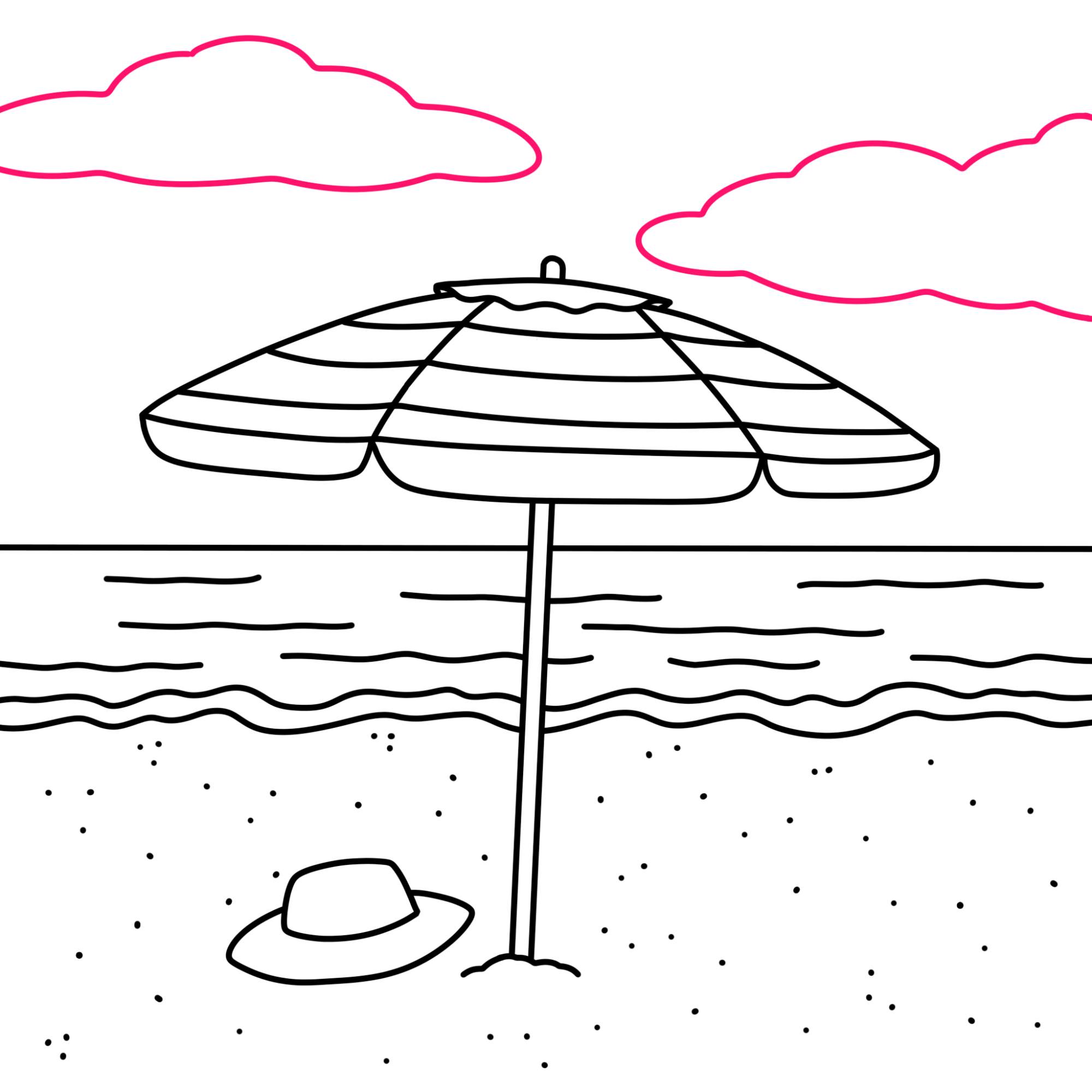 Draw a Beach Umbrella - Step-14