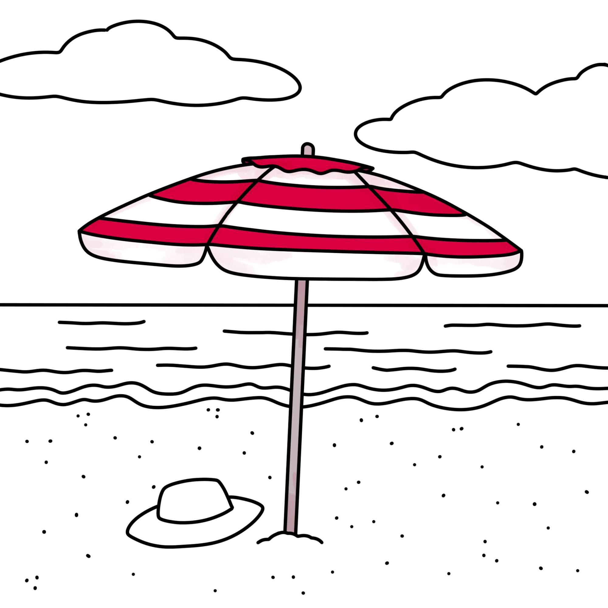 Draw a Beach Umbrella - Step-15