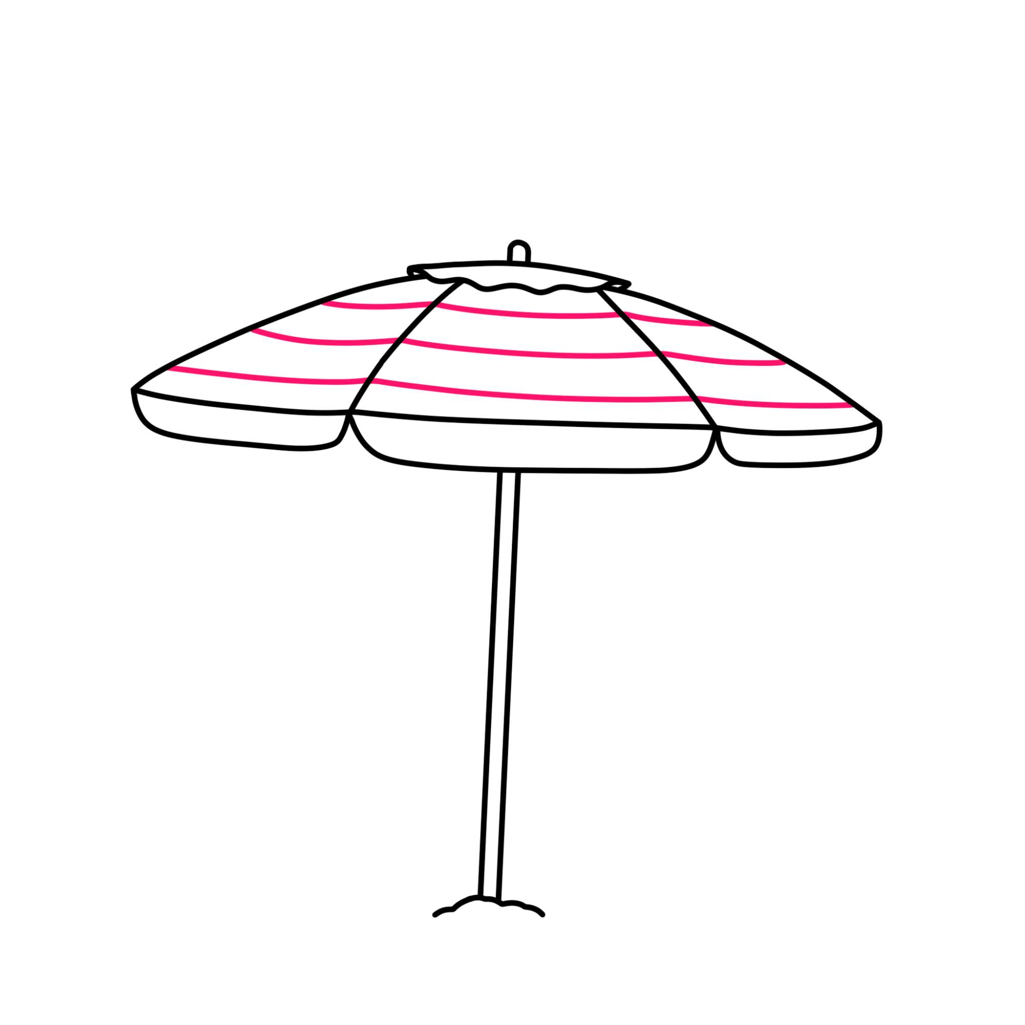 Draw a Beach Umbrella - Step-8