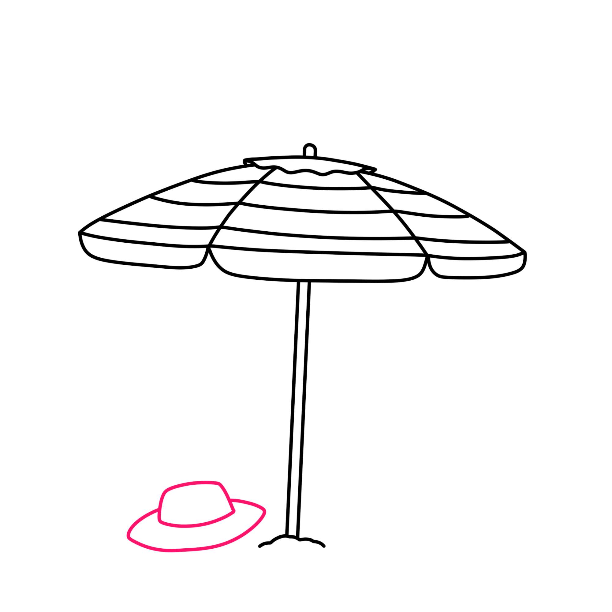 Draw a Beach Umbrella - Step-9