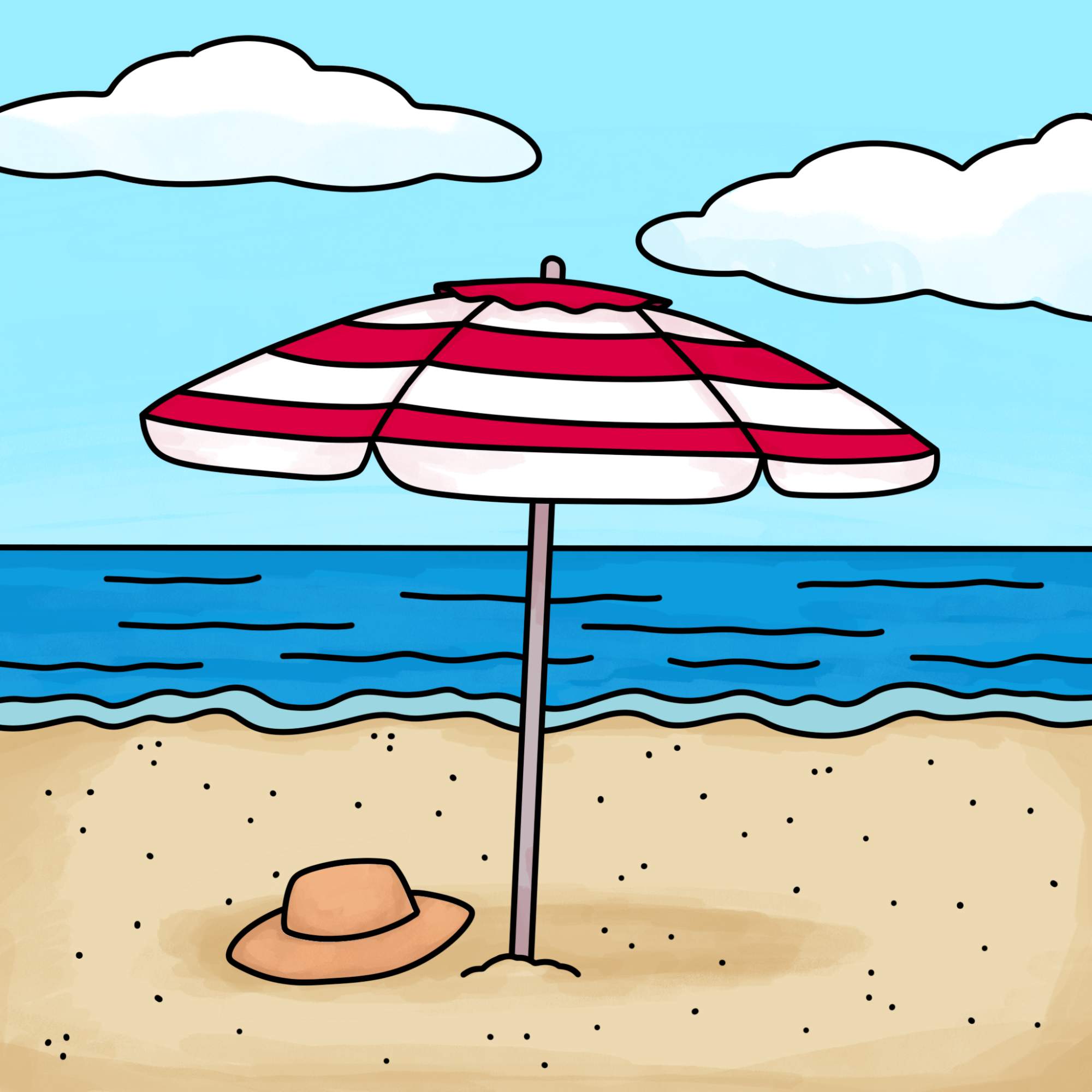 Draw a Beach Umbrella