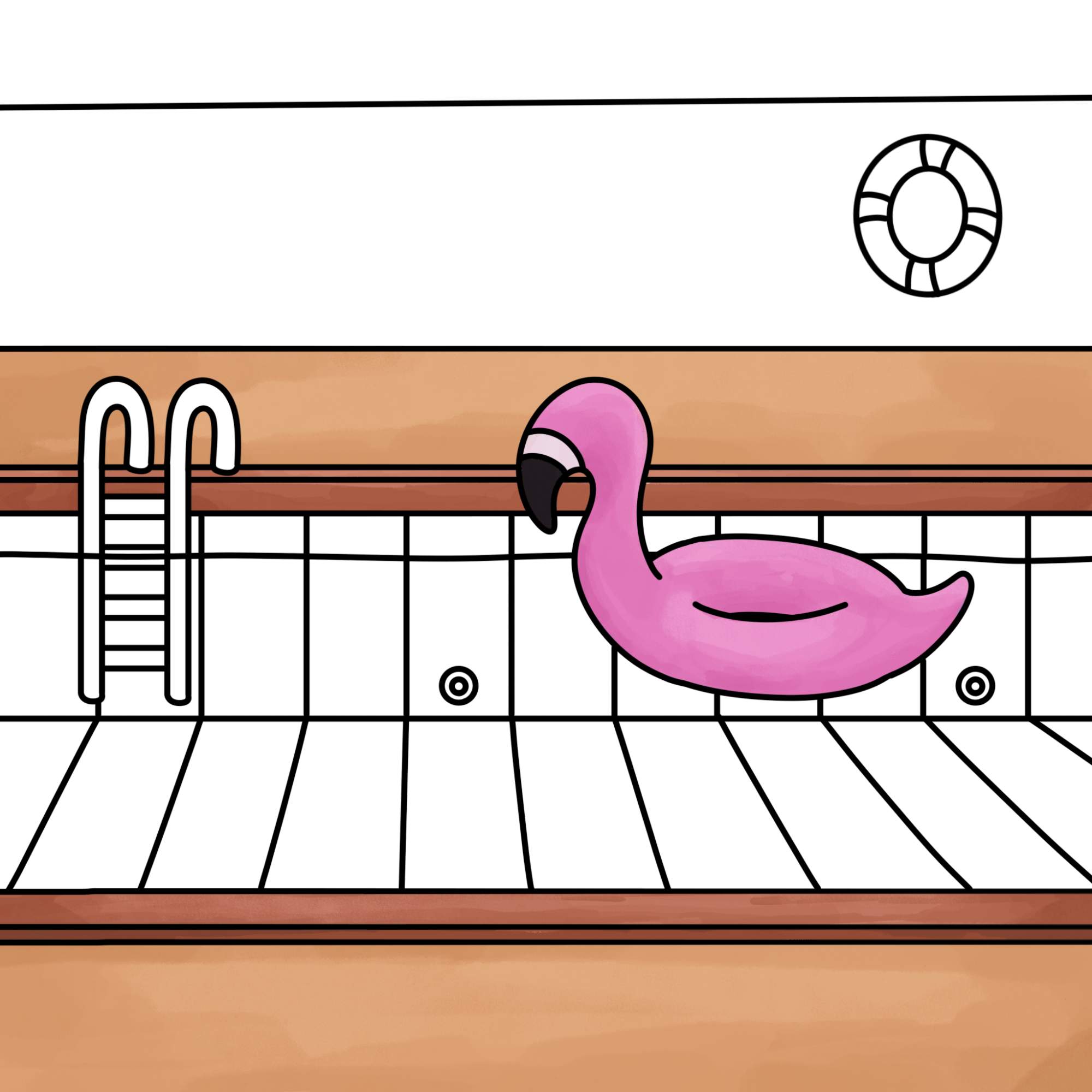 Draw a Swimming Pool - Step-16