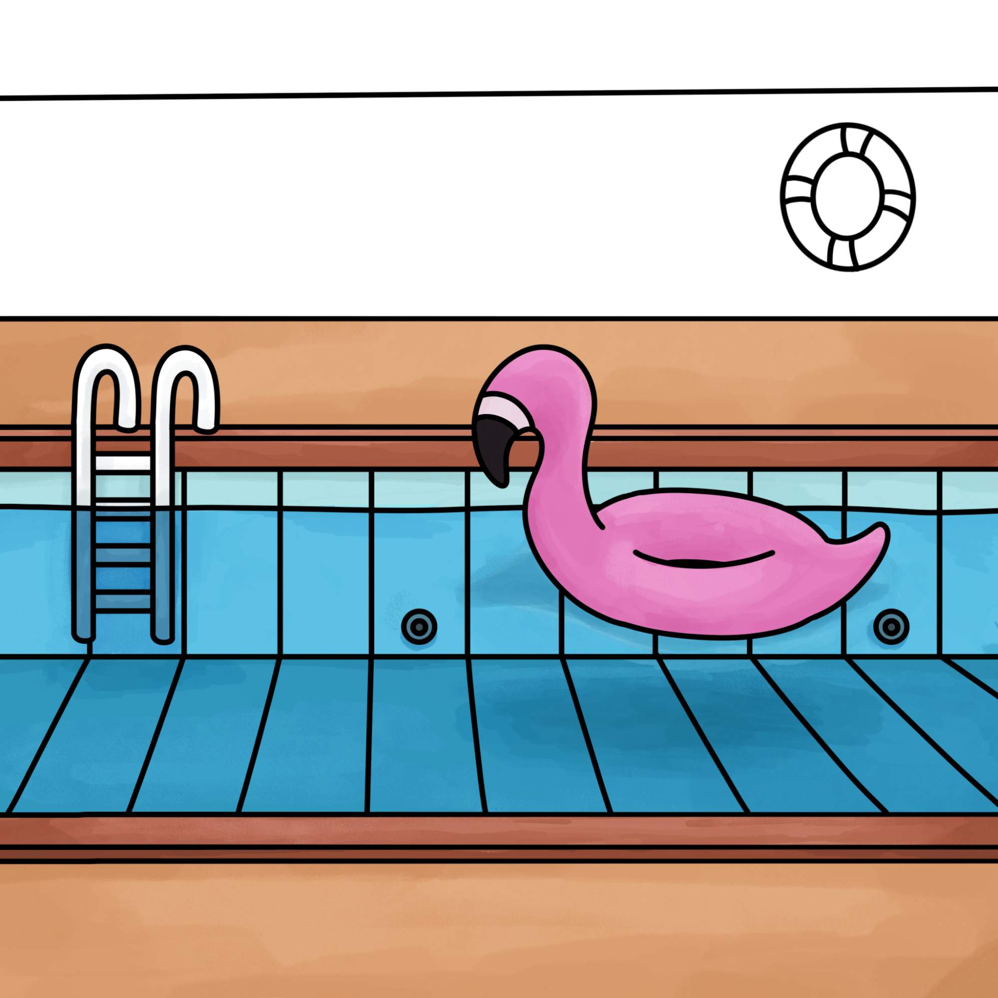 Draw a Swimming Pool - Step-17