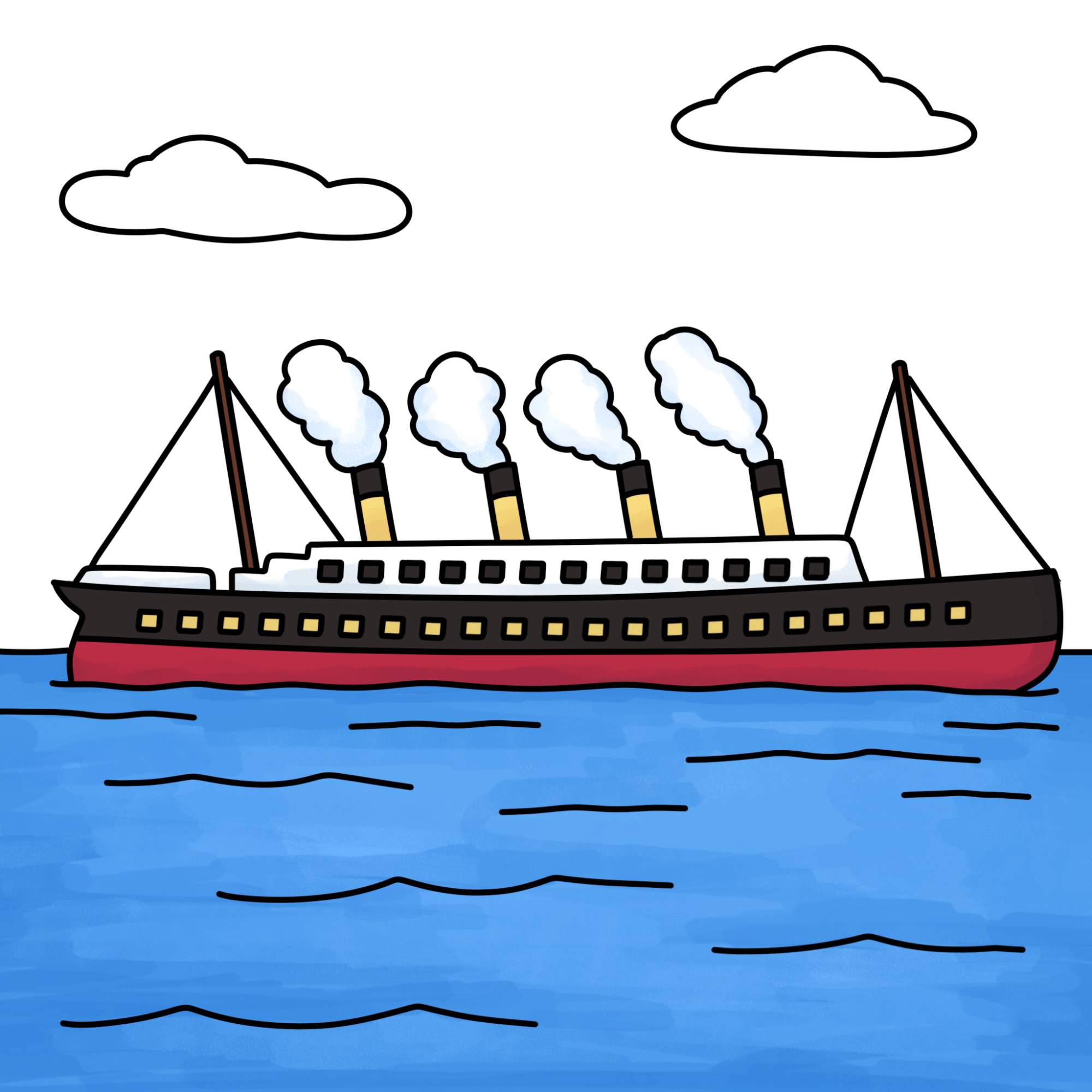 Draw the Titanic - Step-17