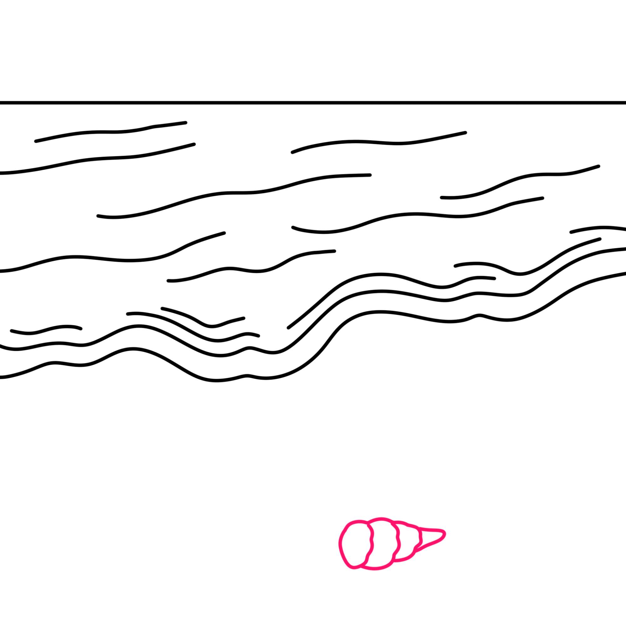 Easy Beach Drawing - Step-4