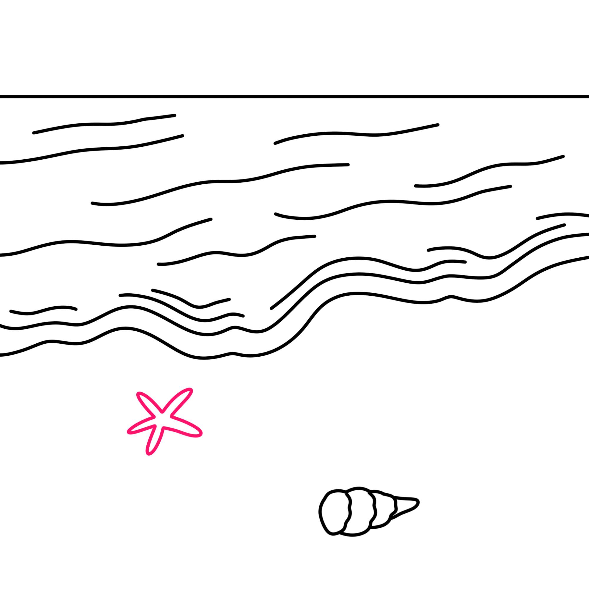 Easy Beach Drawing - Step-5