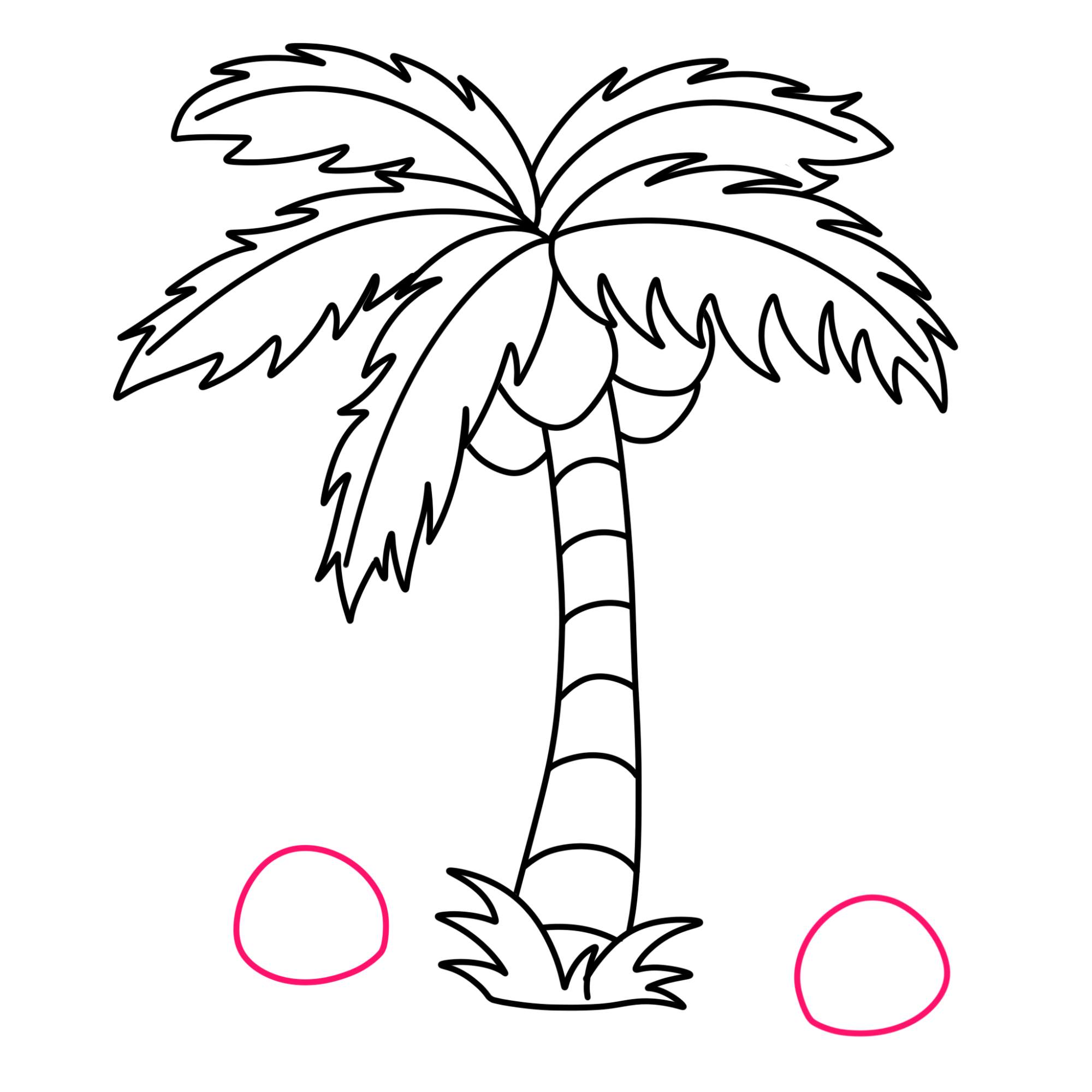 Easy Coconut Tree Drawing - Step-9