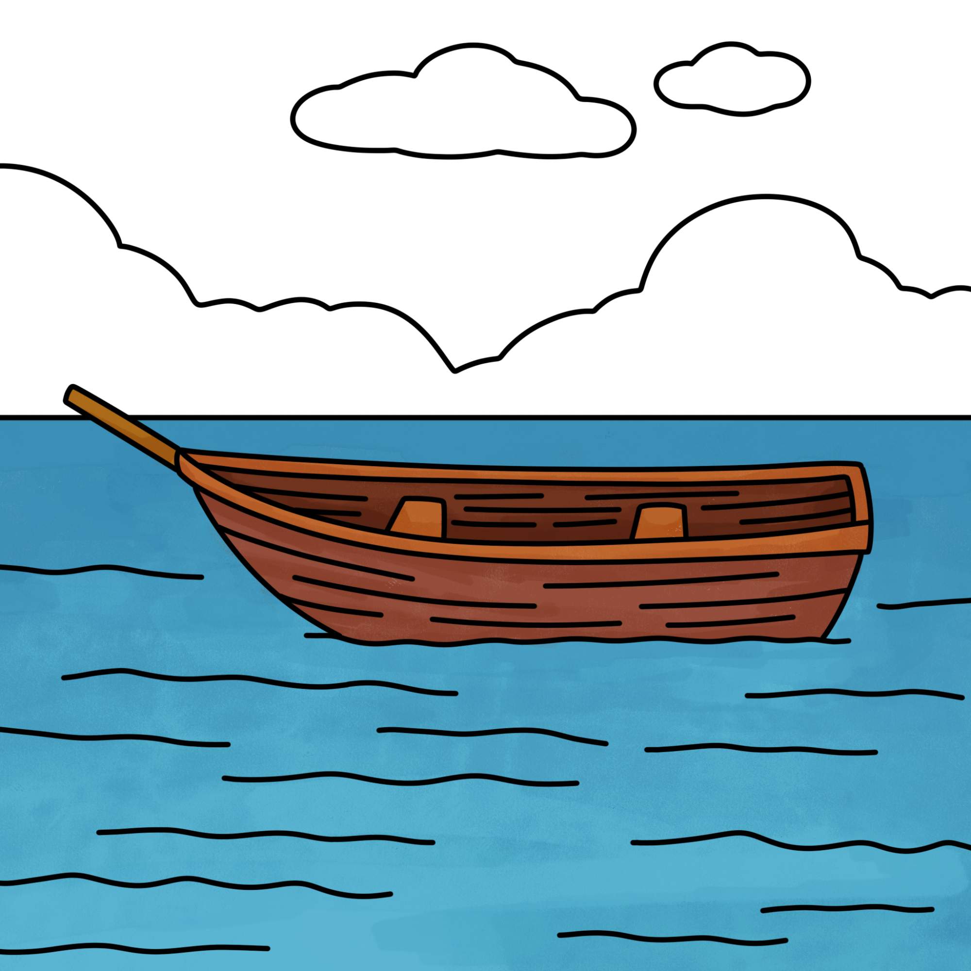 How to Draw a Boat - Step-10