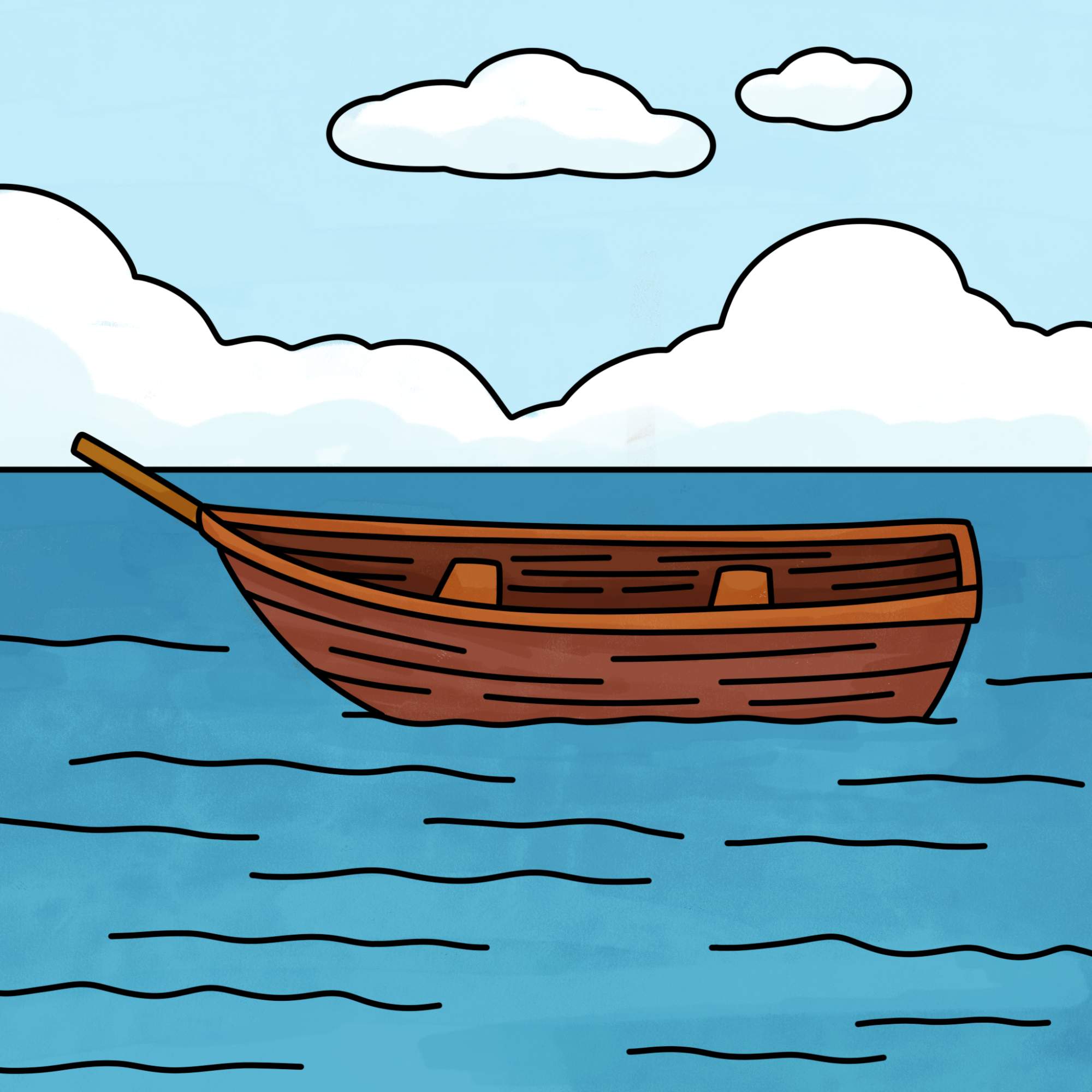 How to Draw a Boat - Step-12