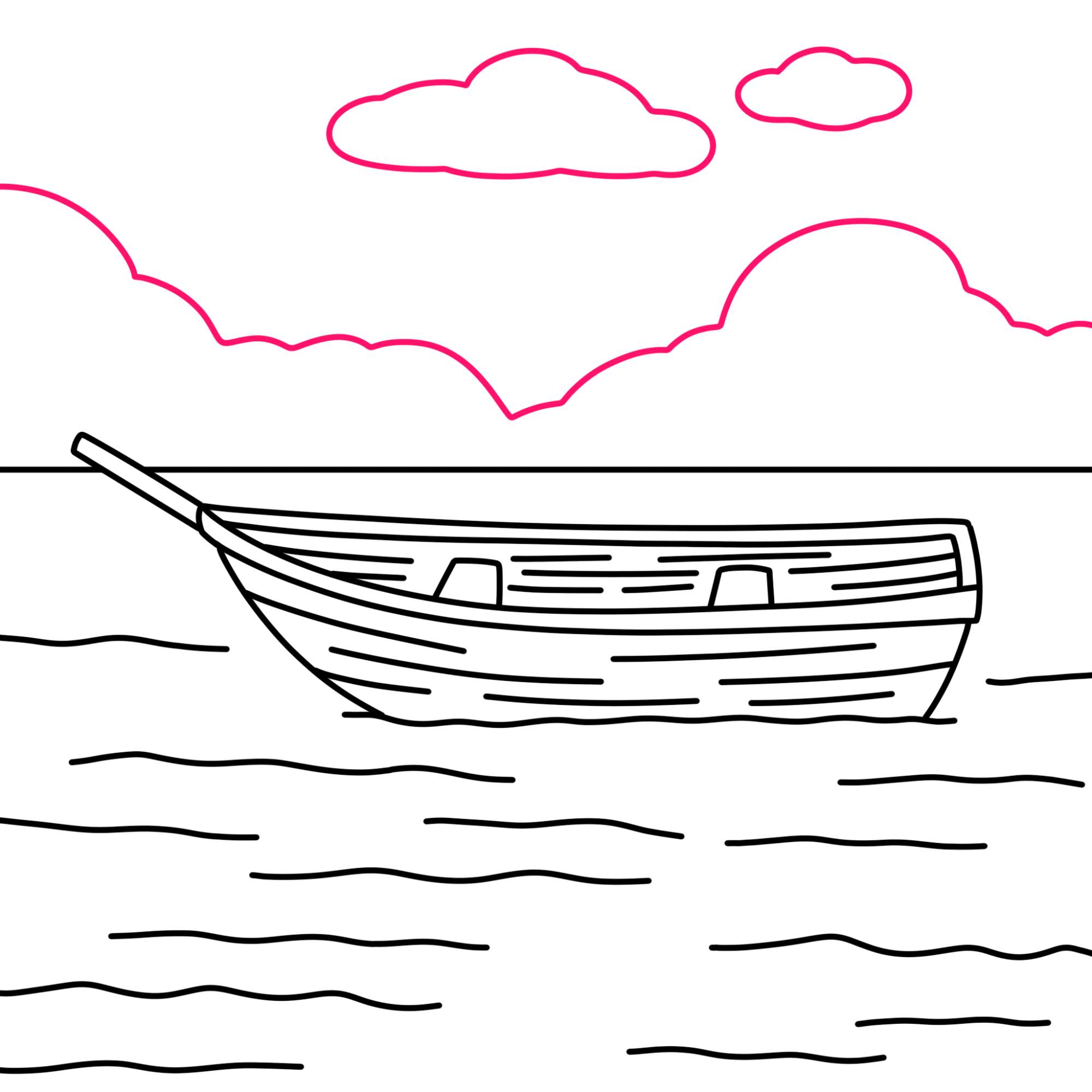 How to Draw a Boat - Step-8