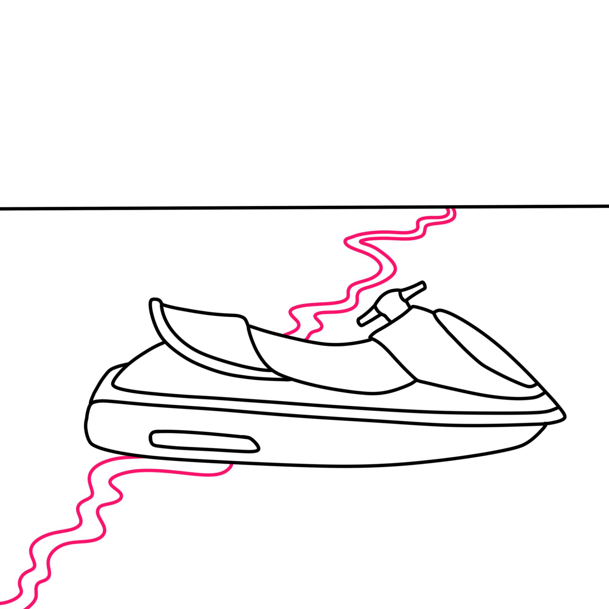 How to Draw a Jet Ski - Step-10