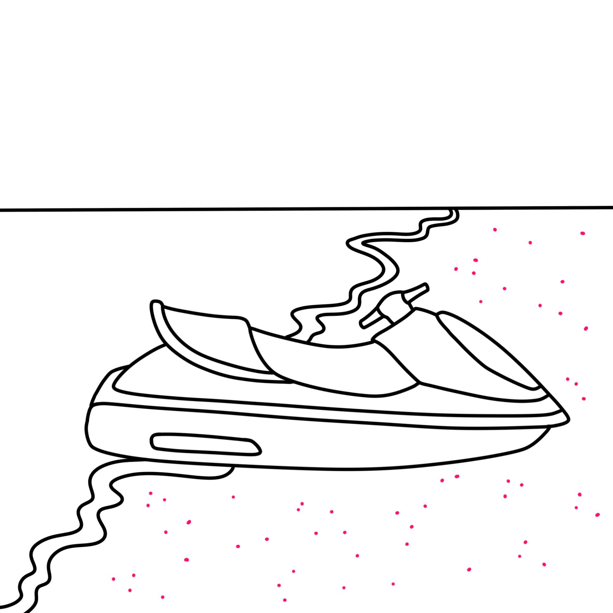 How to Draw a Jet Ski - Step-11