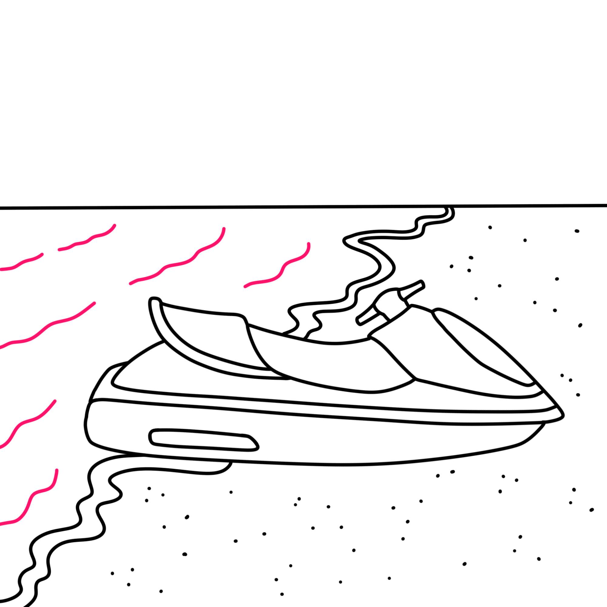 How to Draw a Jet Ski - Step-12