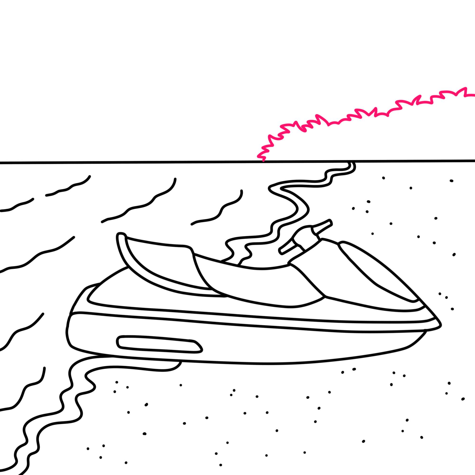 How to Draw a Jet Ski - Step-13