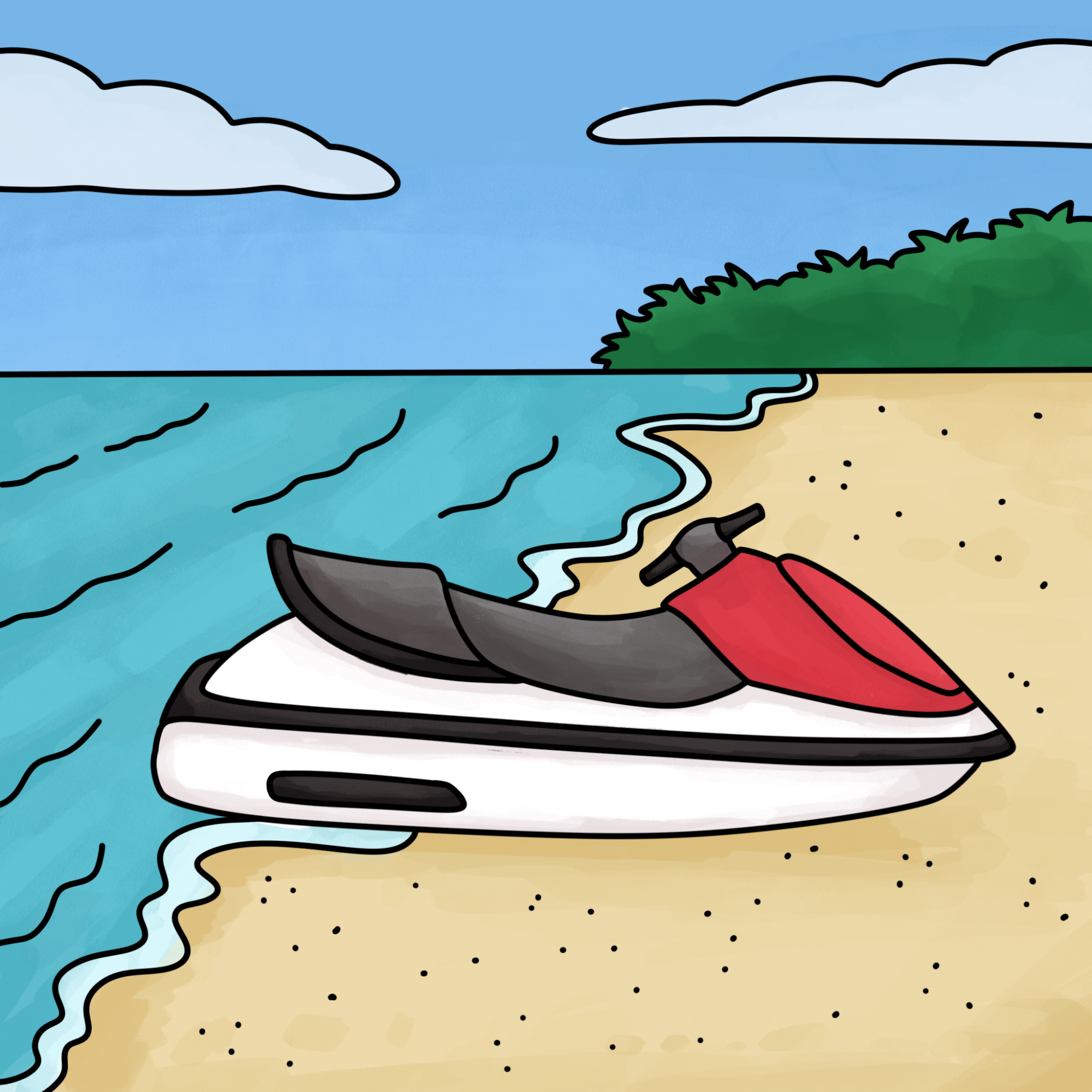 How to Draw a Jet Ski