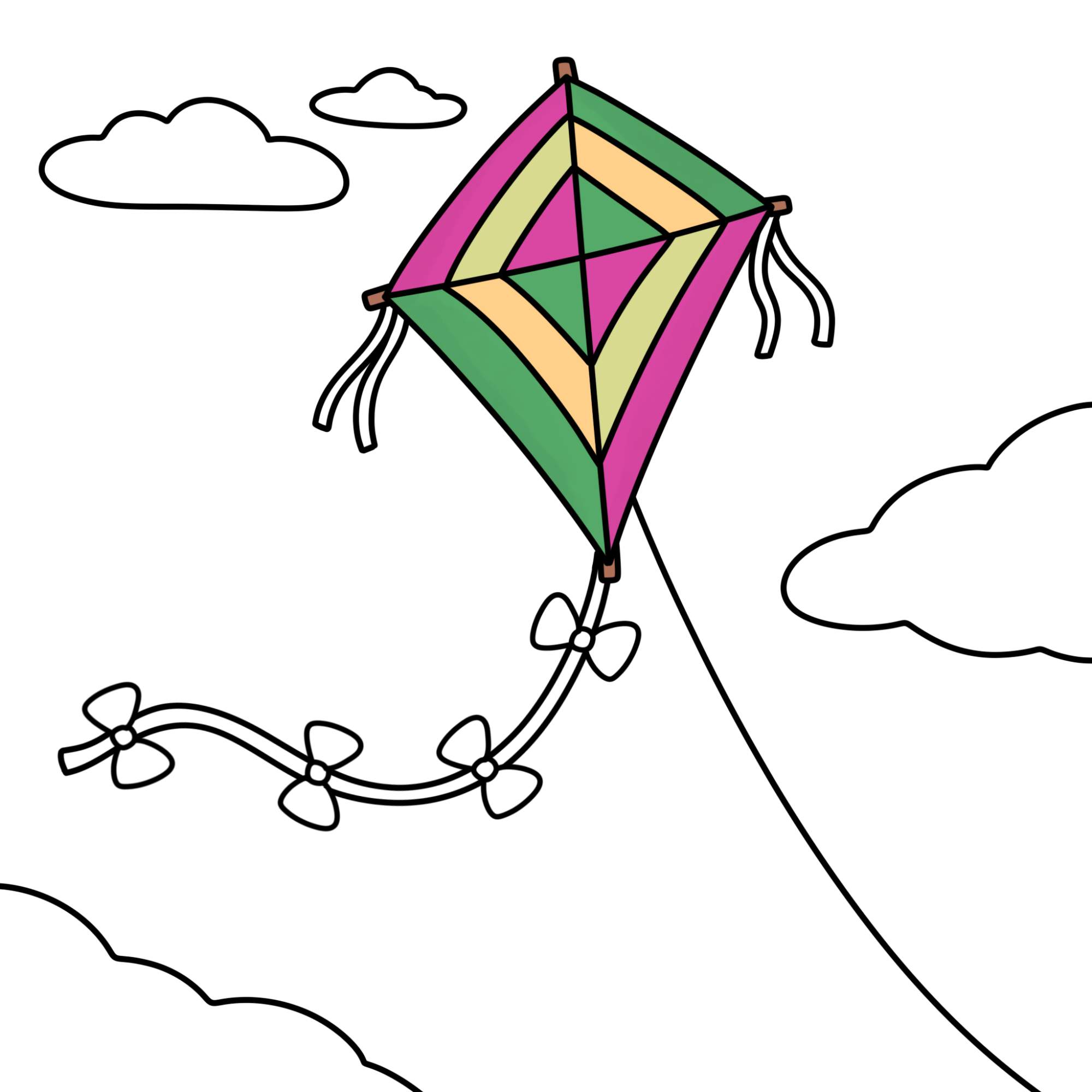 How to Draw a Kite - Step-10