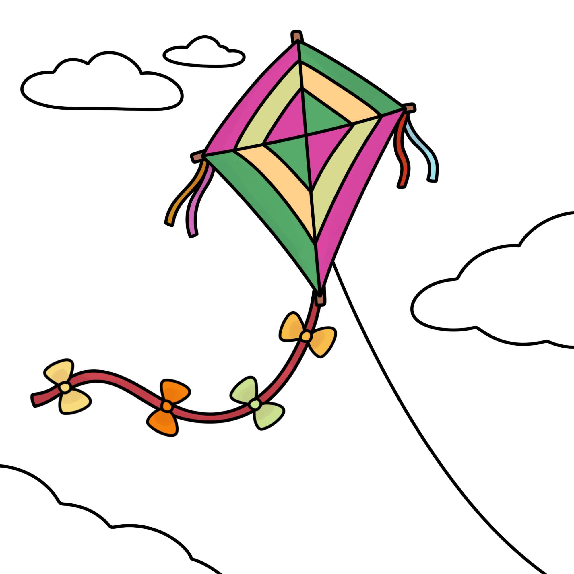 How to Draw a Kite - Step-11