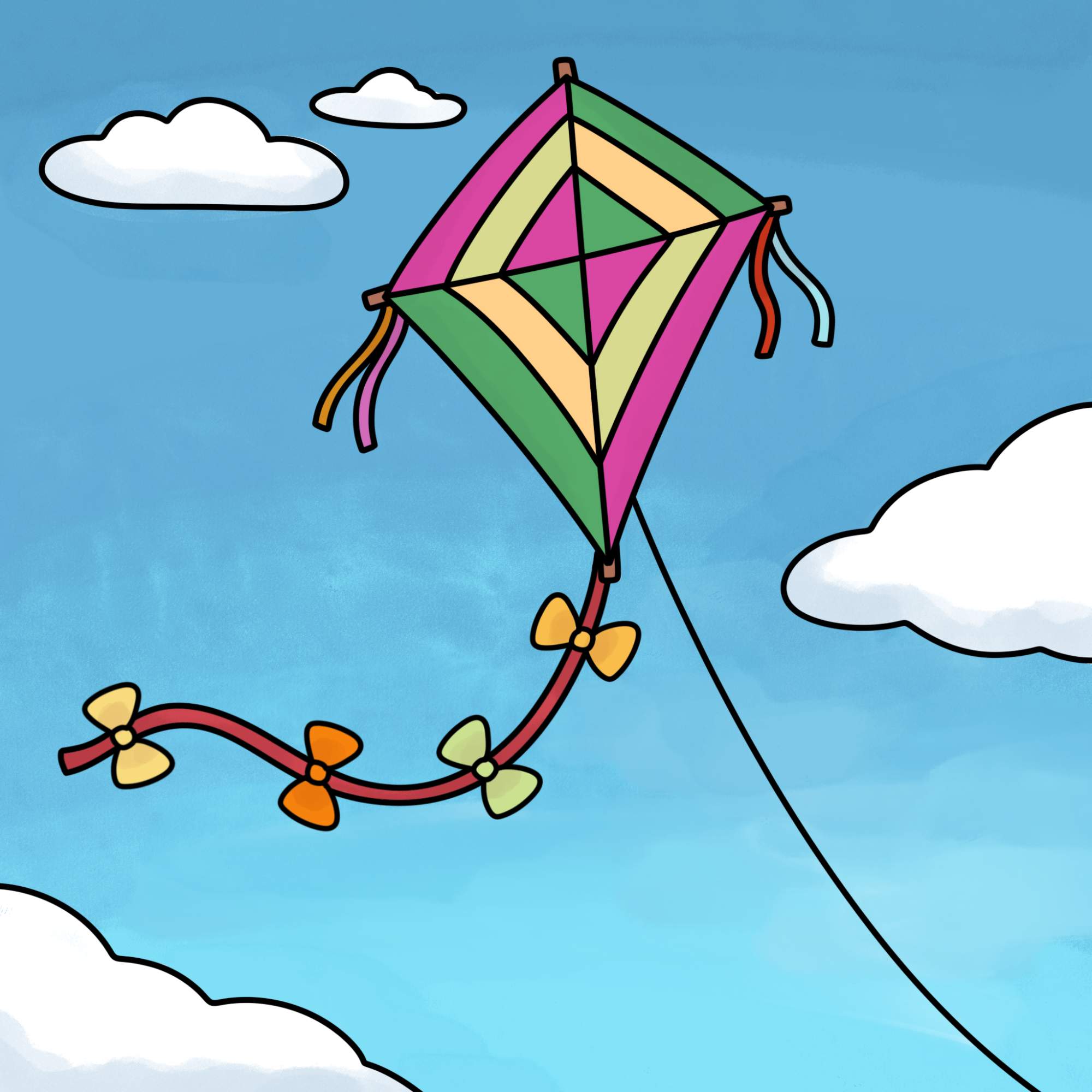 How to Draw a Kite - Step-12