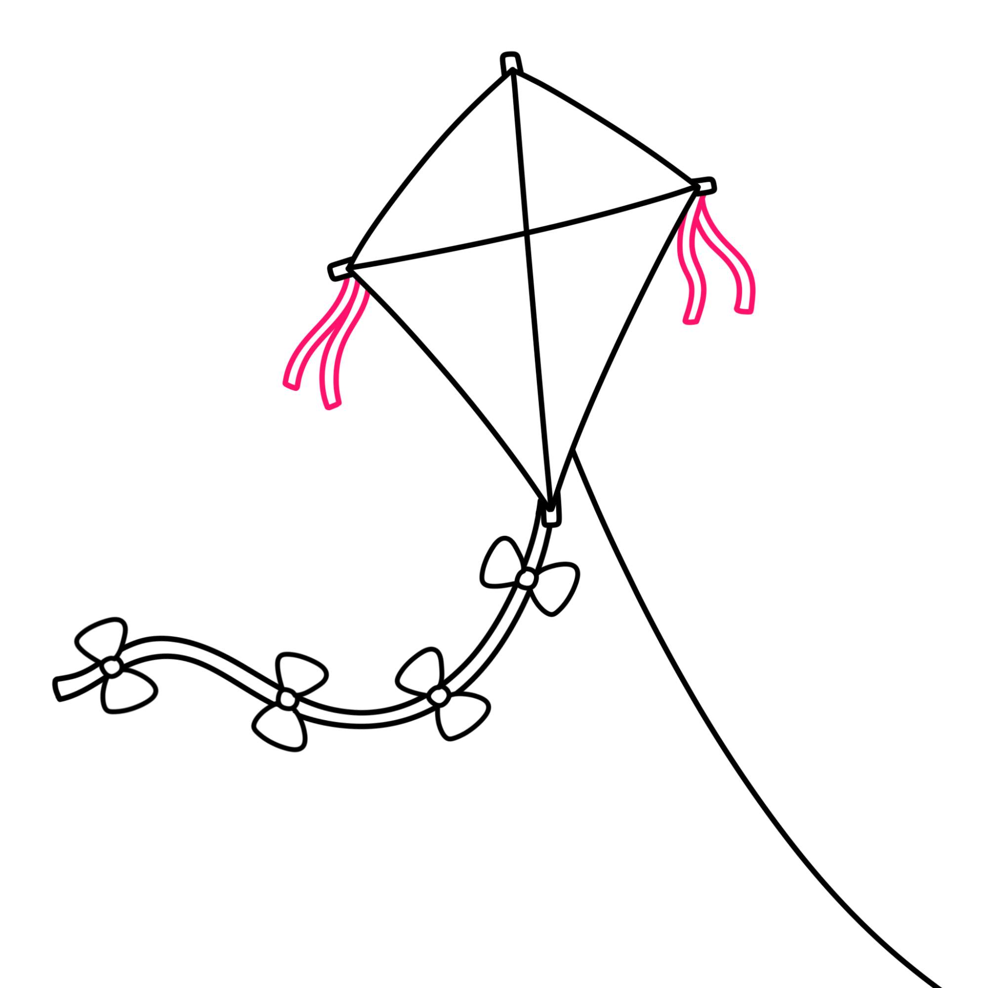 How to Draw a Kite - Step-6