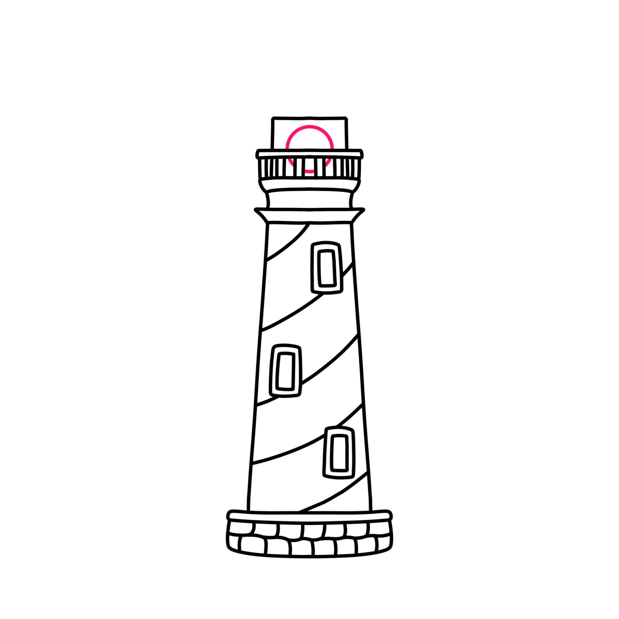 How to Draw a Lighthouse - Step-11