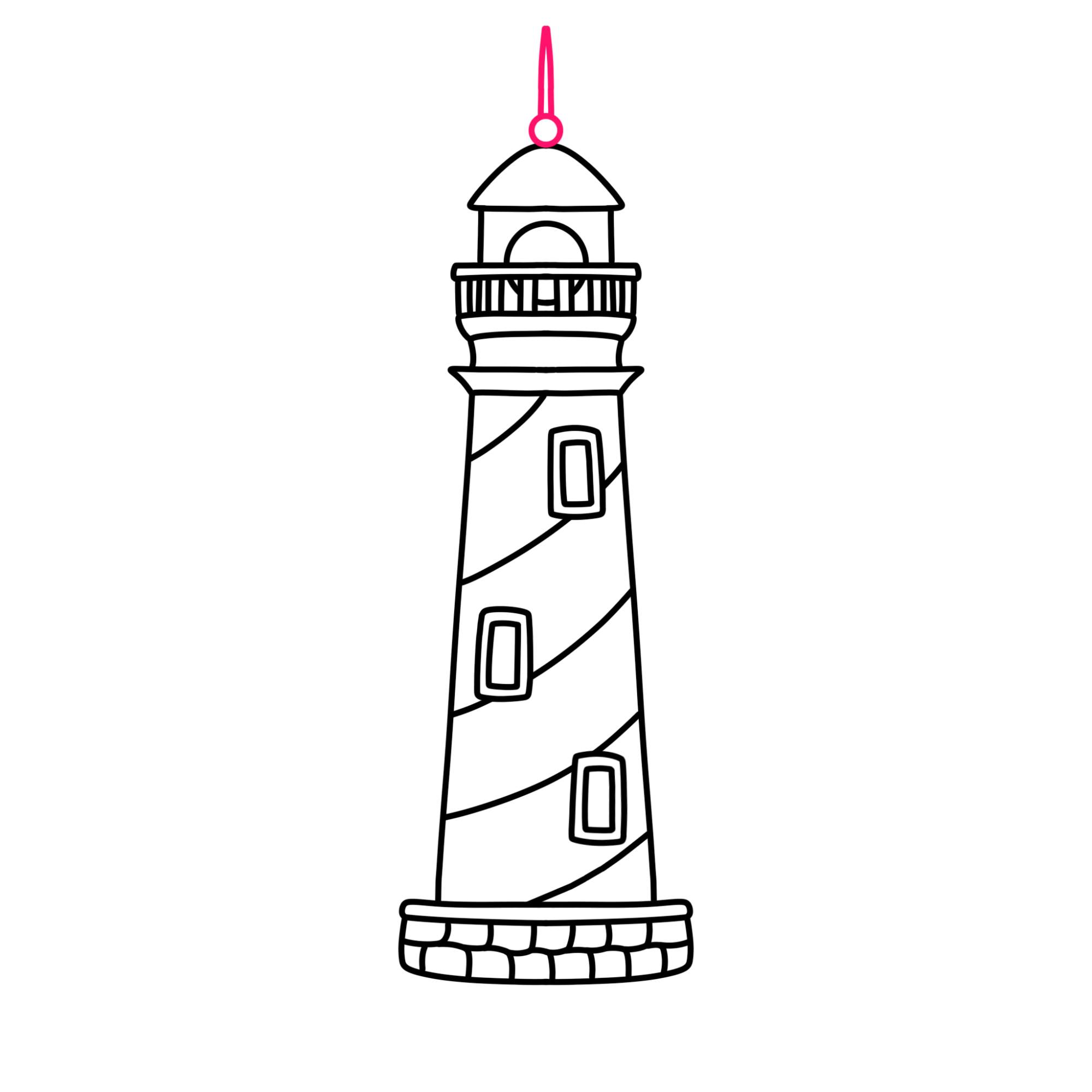 How to Draw a Lighthouse - Step-13