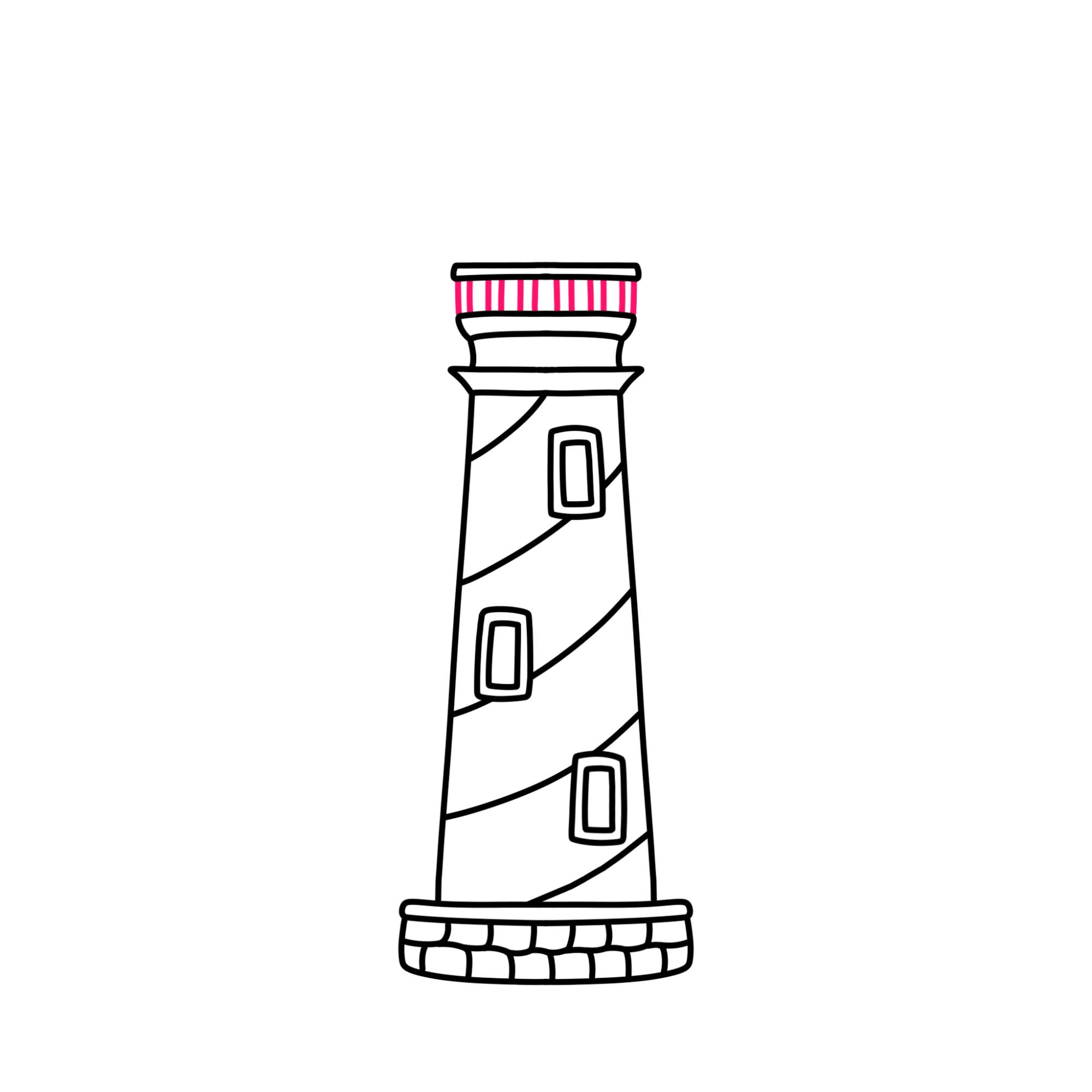 How to Draw a Lighthouse - Step-9