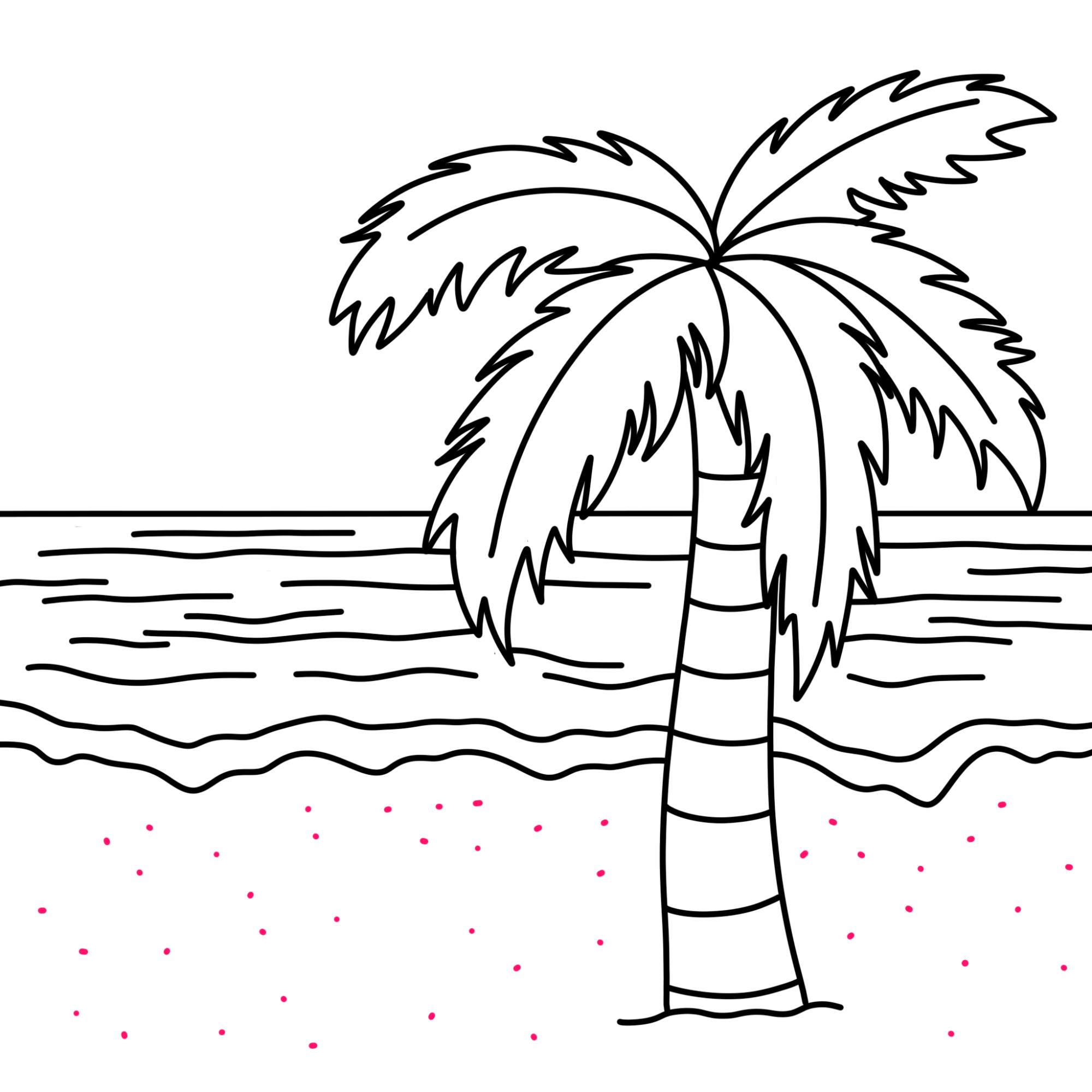 How to Draw a Palm Tree - Step-10