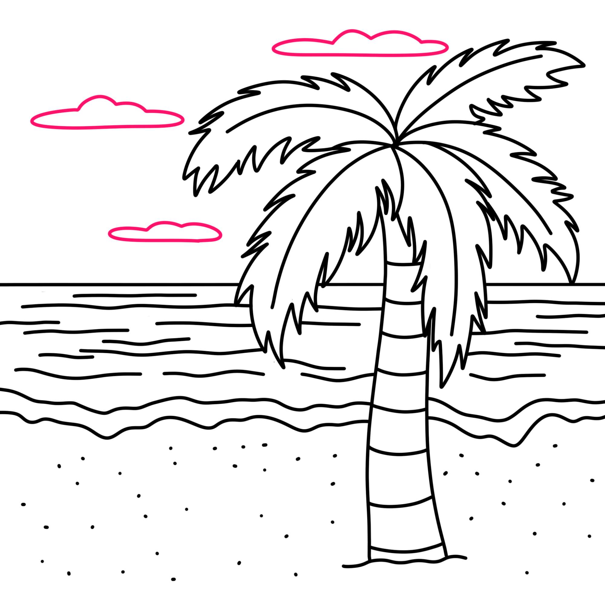 How to Draw a Palm Tree - Step-11