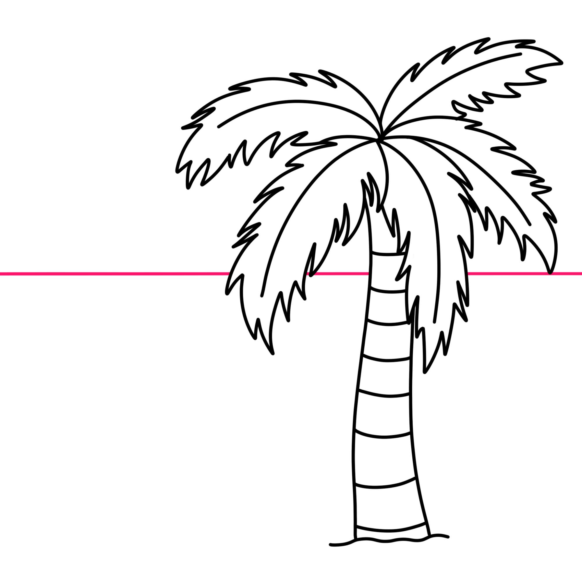 How to Draw a Palm Tree - Step-8