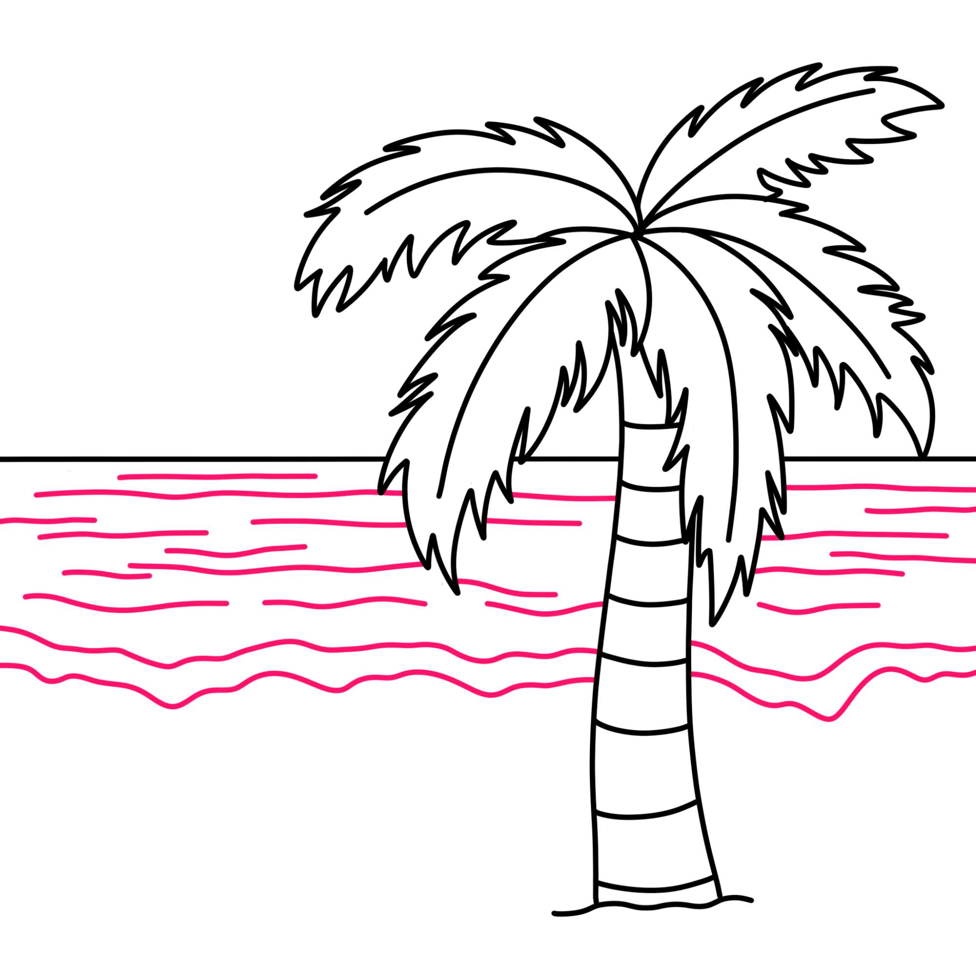 How to Draw a Palm Tree - Step-9