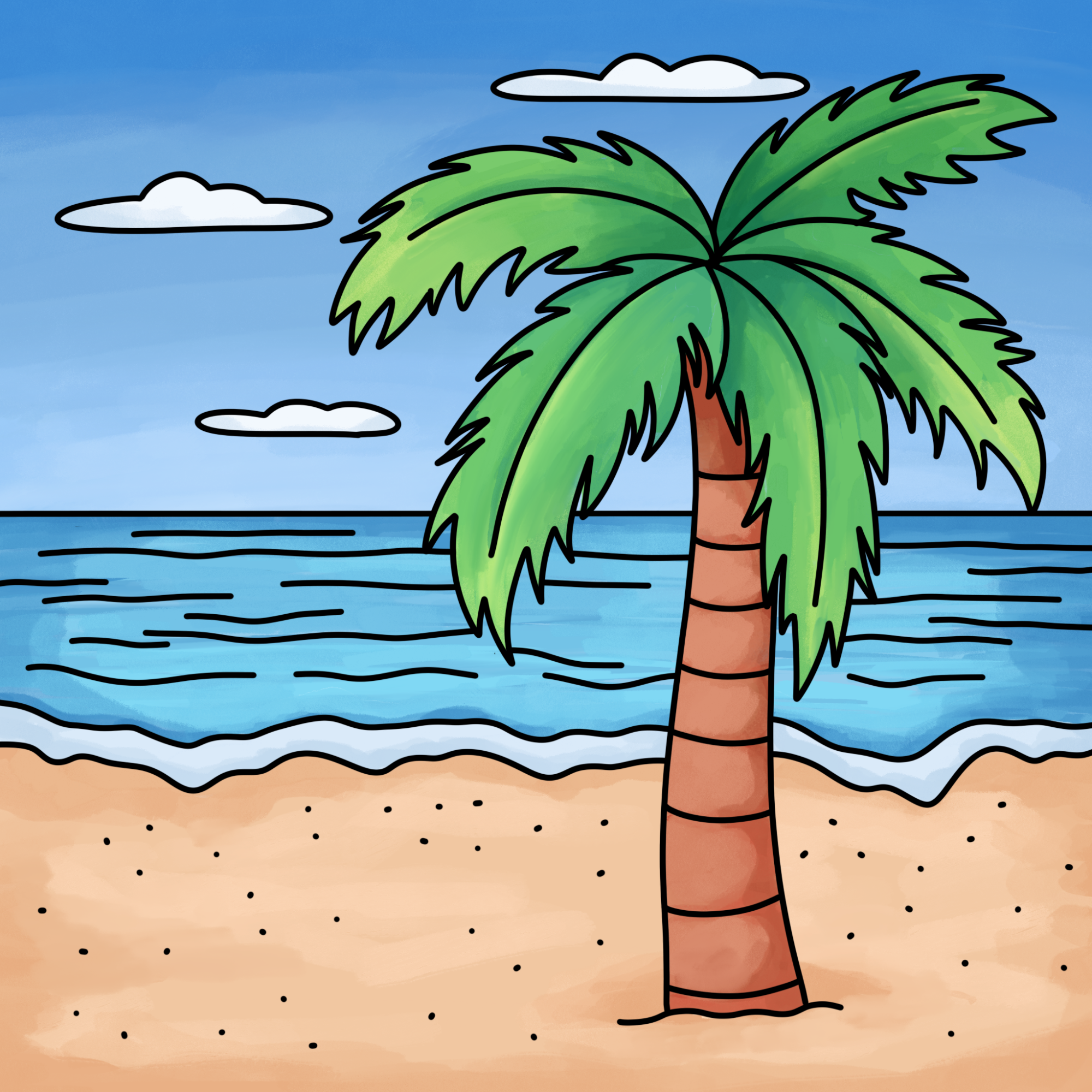 How to Draw a Palm Tree