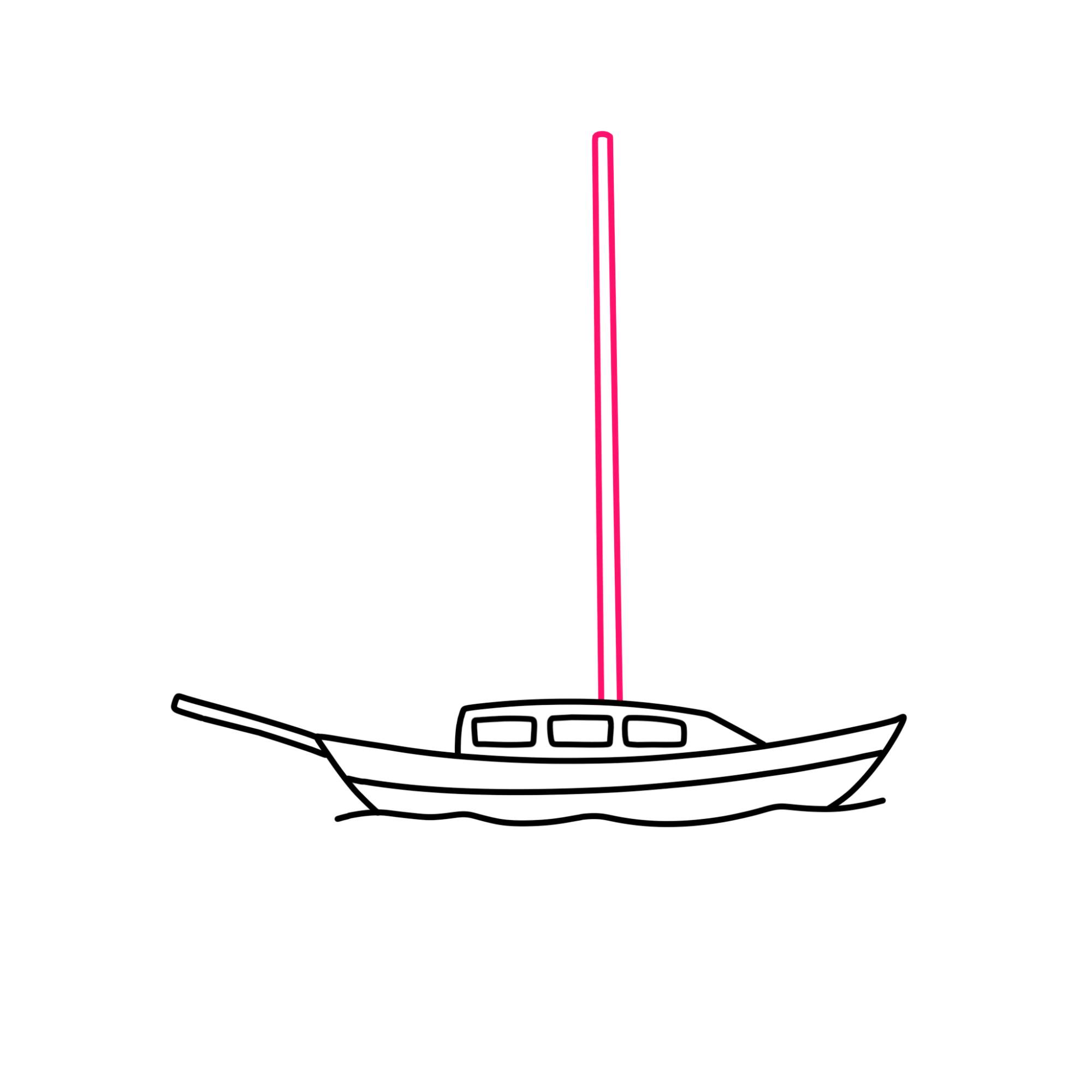 How to Draw a Sailboat - Step-7