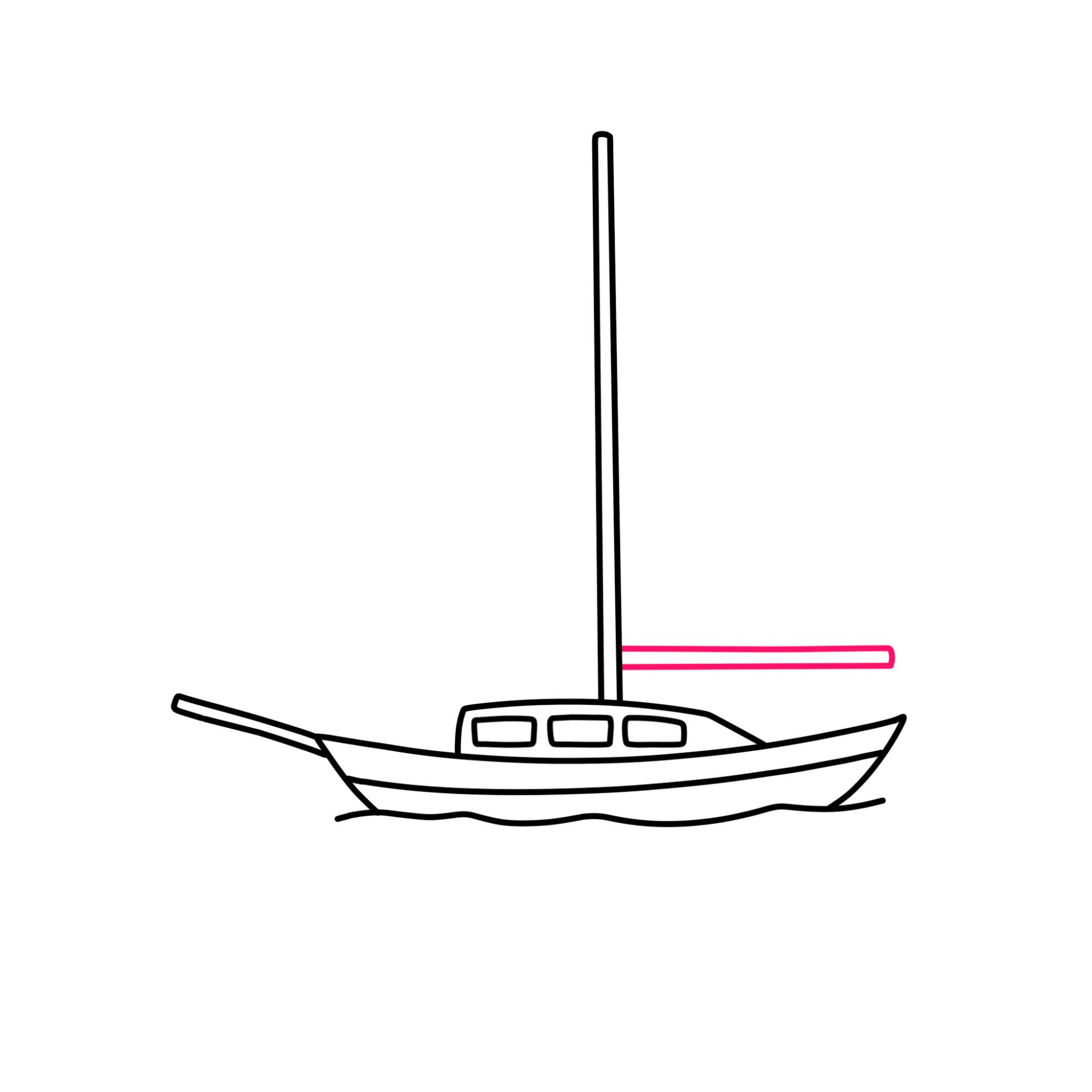 How to Draw a Sailboat - Step-8