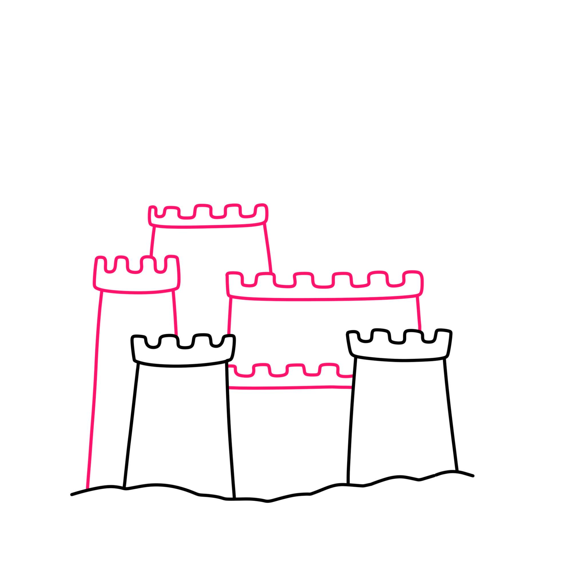 How to Draw a Sandcastle - Step-5