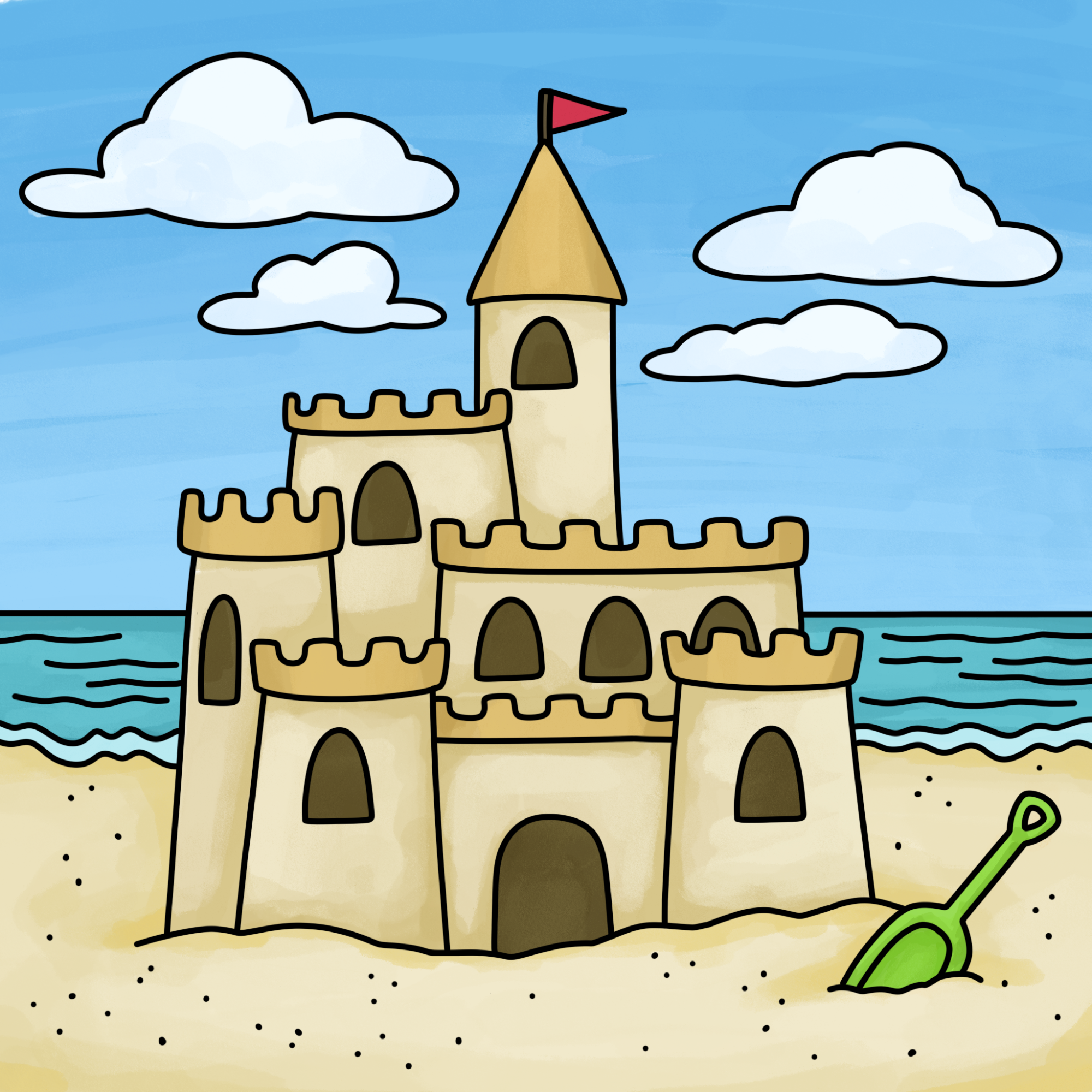 How to Draw a Sandcastle