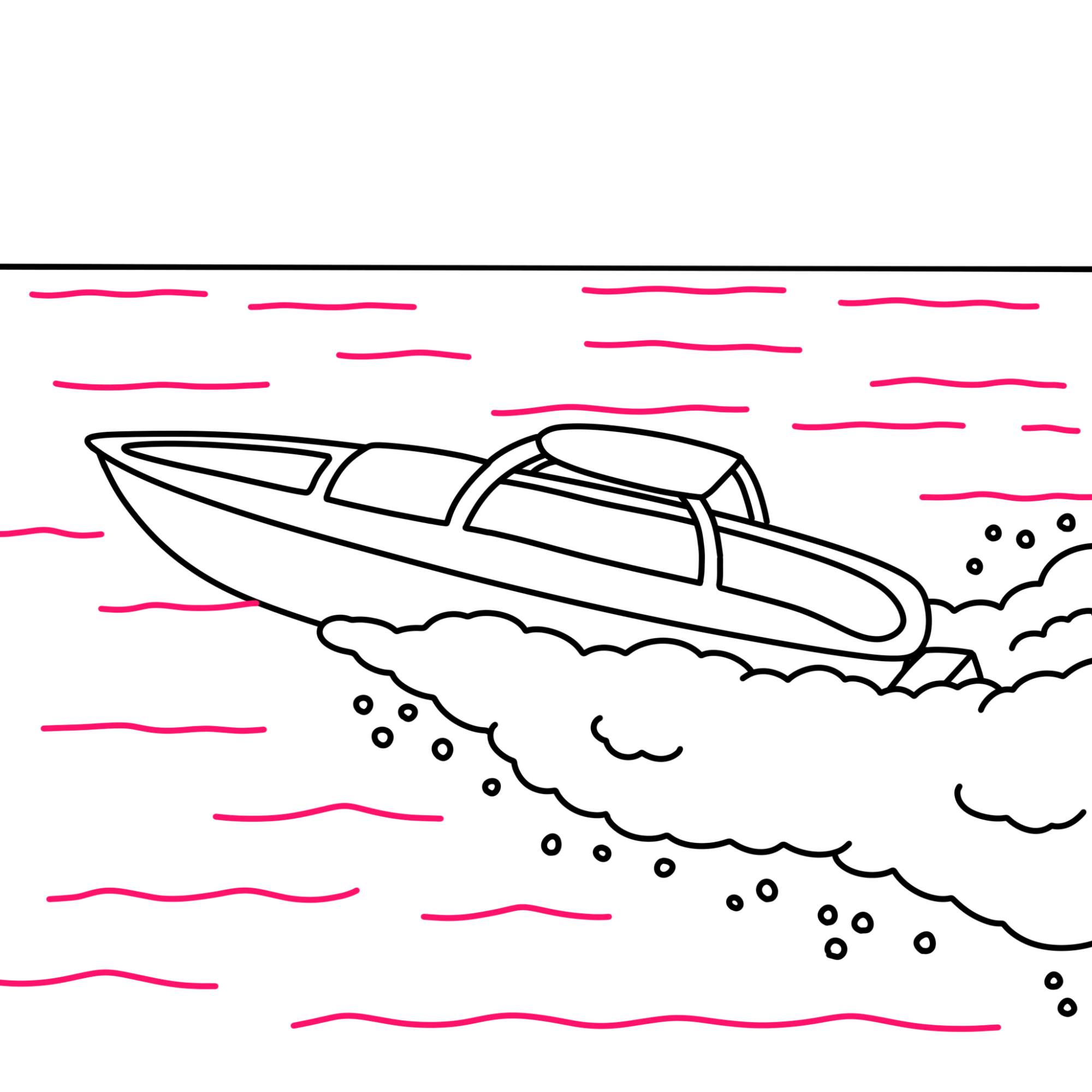 How to Draw a Speedboat - Step-10