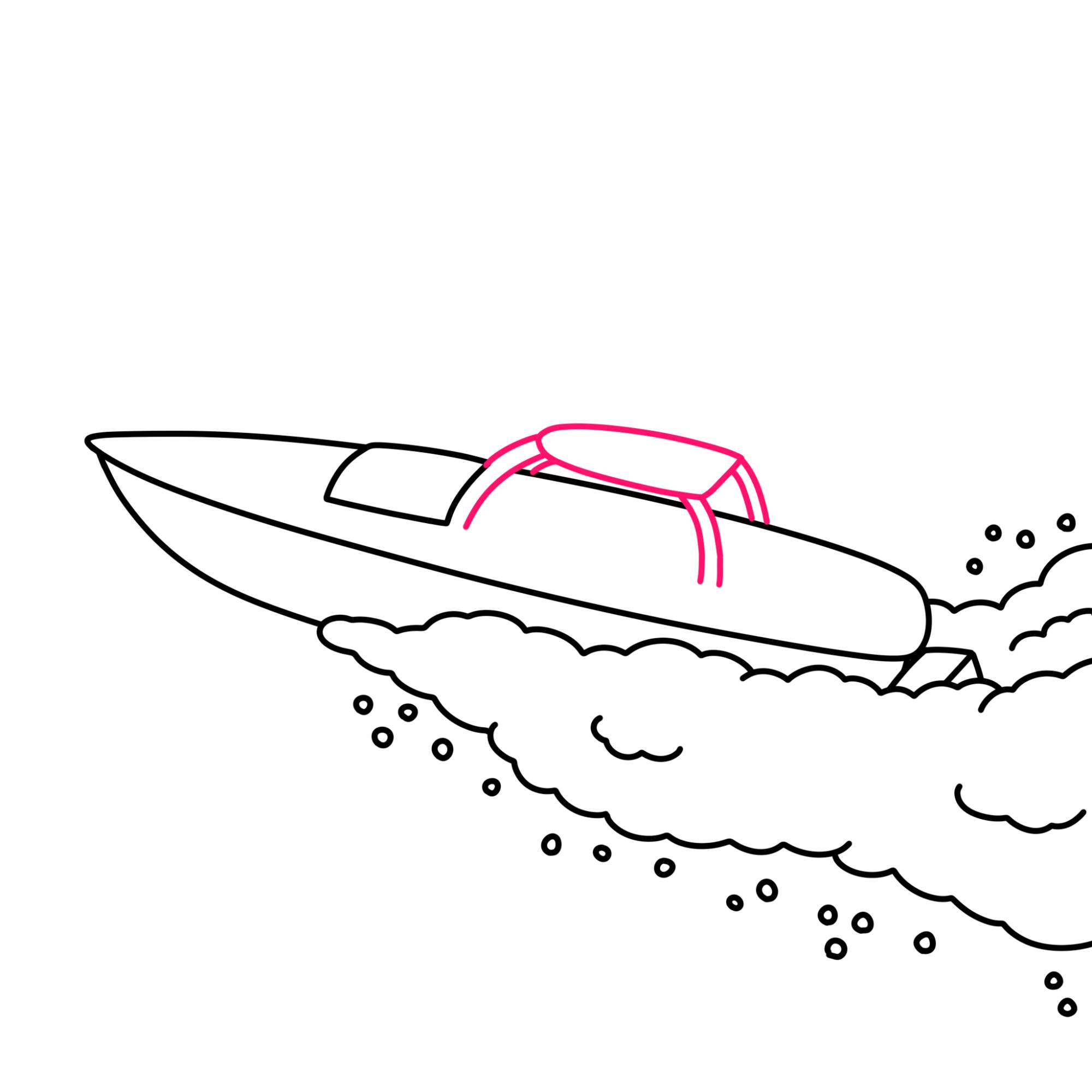 How to Draw a Speedboat - Step-6