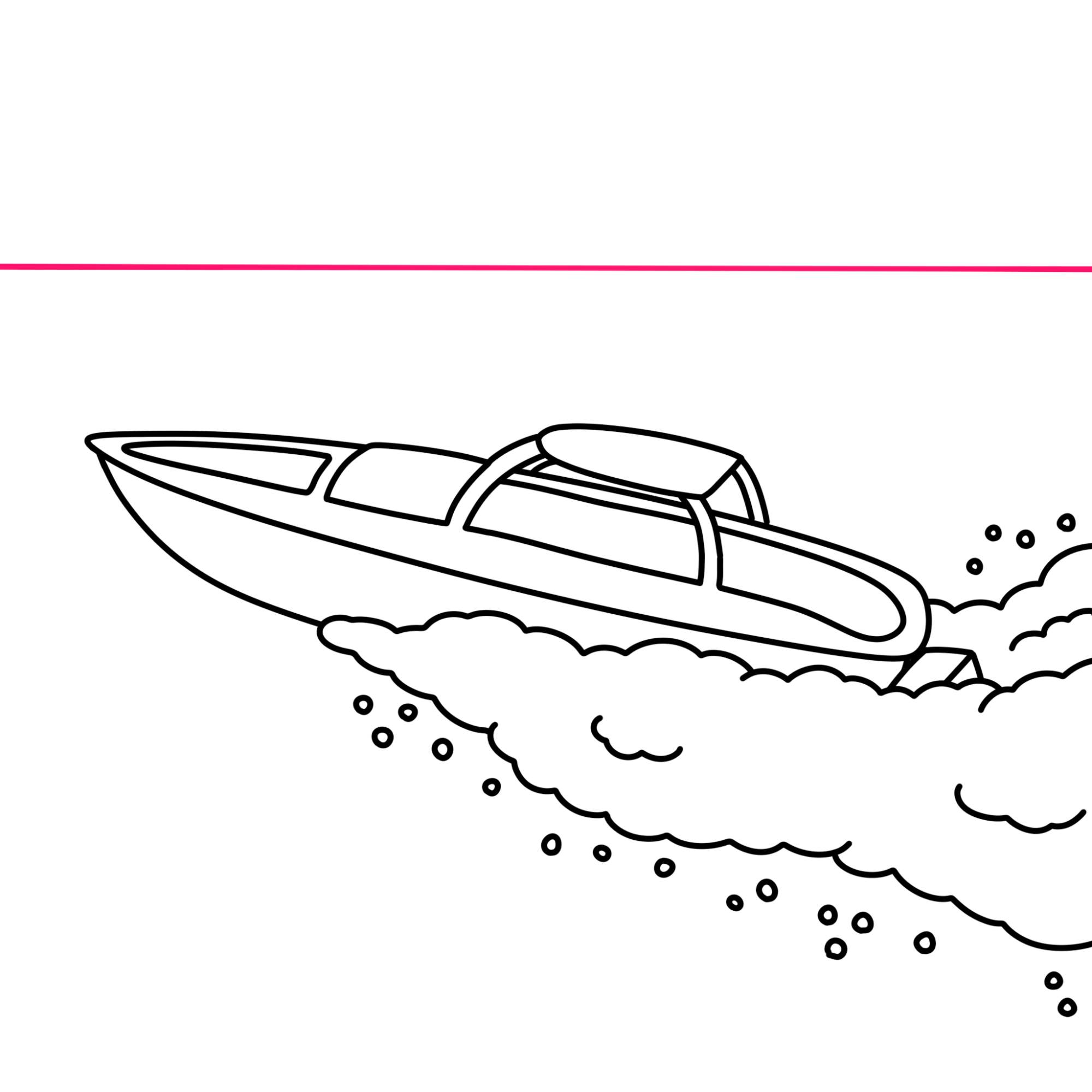 How to Draw a Speedboat - Step-9