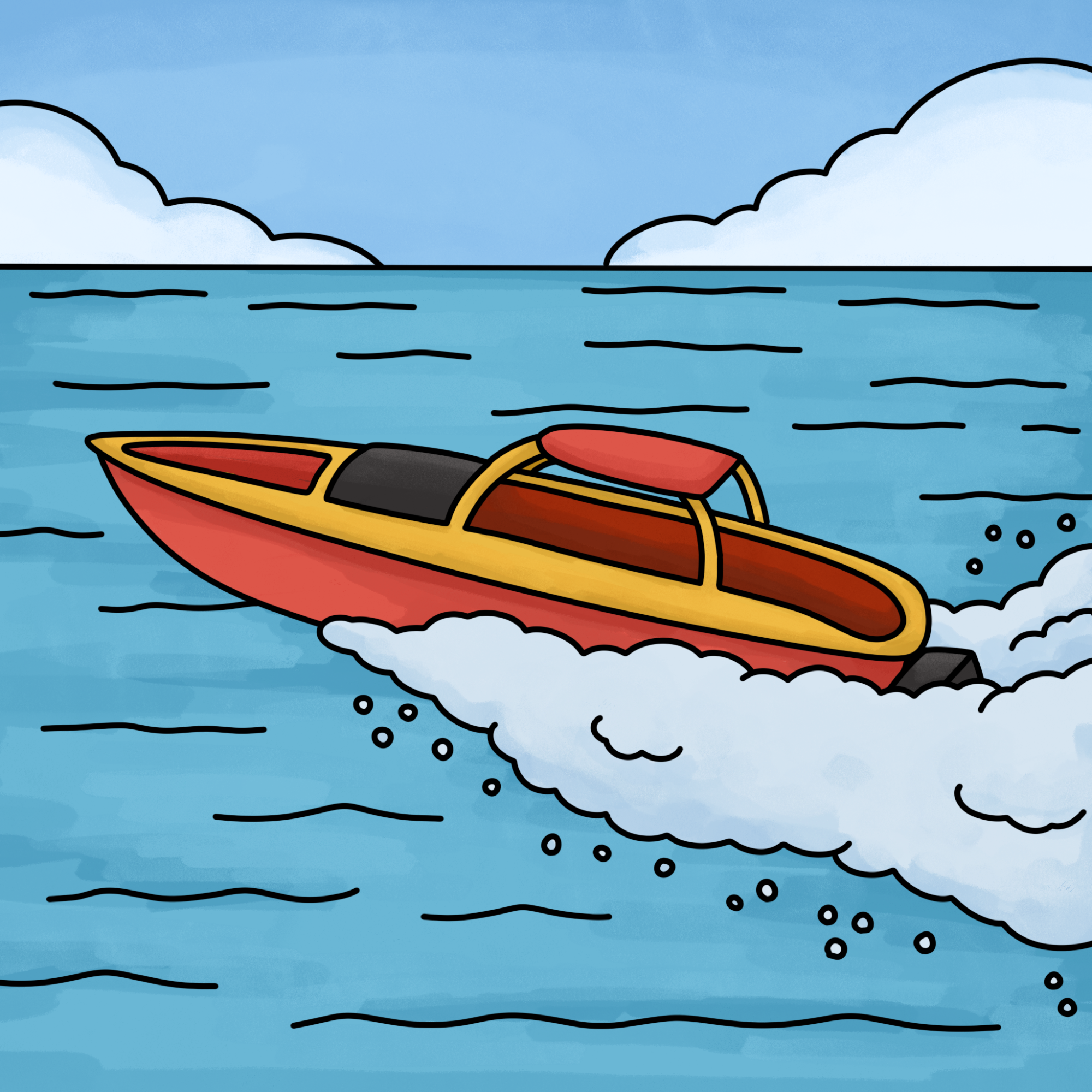 How to Draw a Speedboat