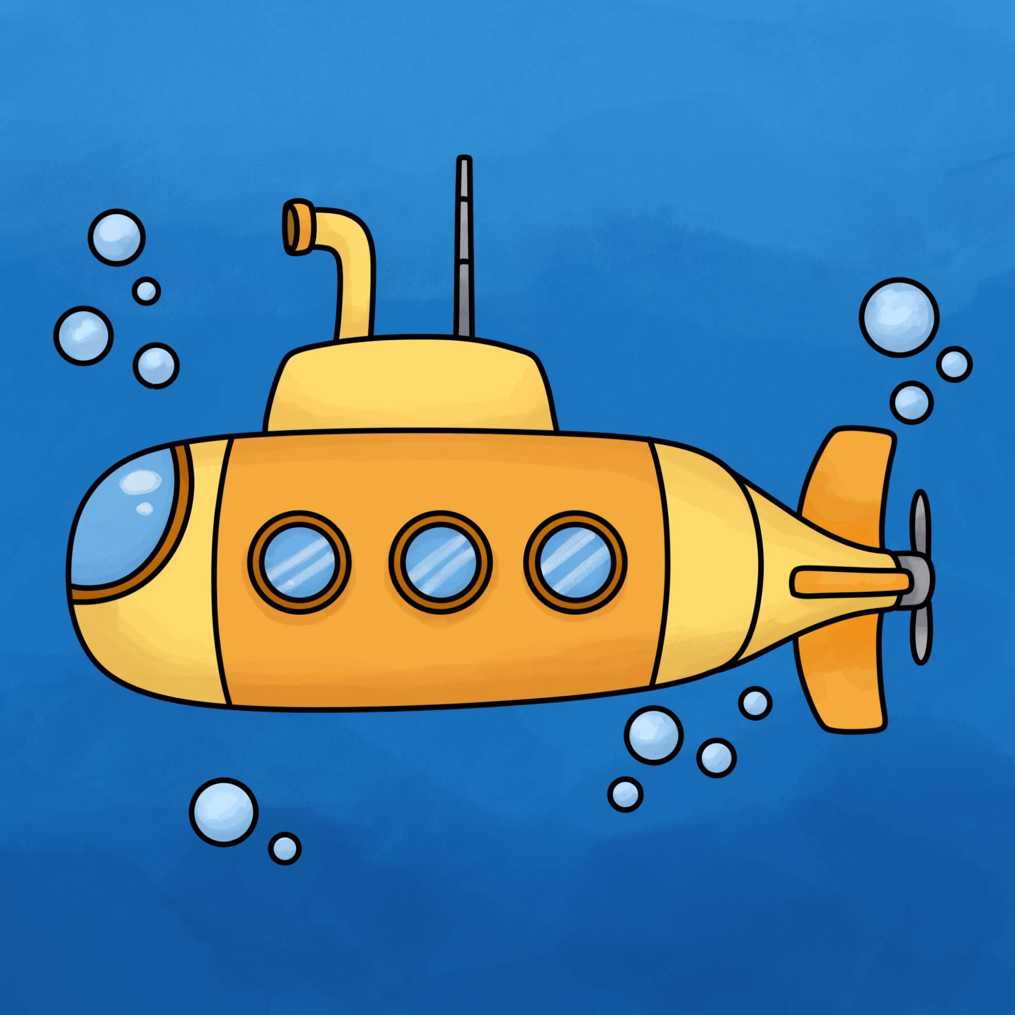 How to Draw a Submarine - Drawing with Dawn